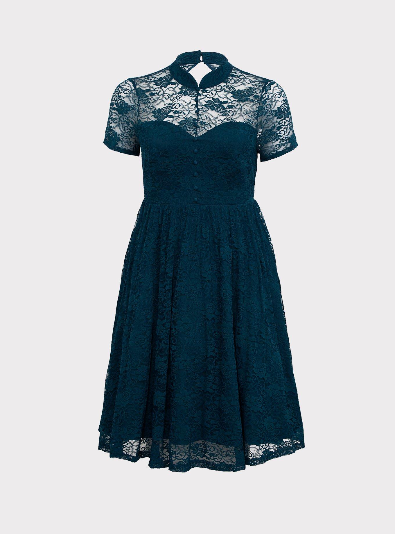 Lace Dress - Teal - Ladies