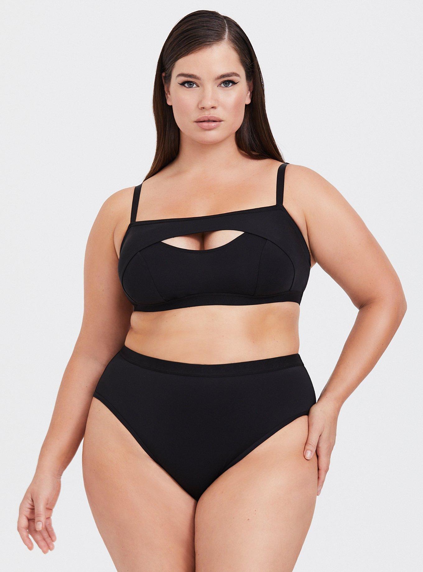 Tara Lynn - Microfiber Peekaboo Bralette, RICH BLACK, alternate