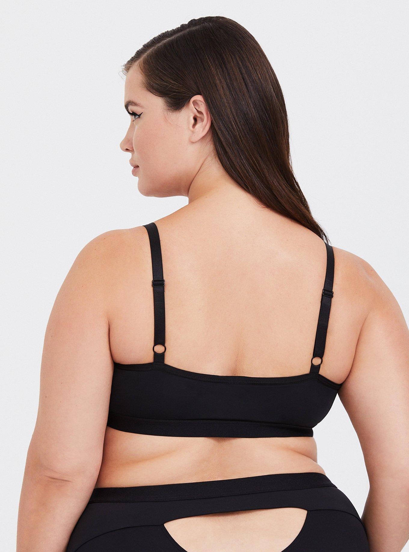 Tara Lynn - Microfiber Peekaboo Bralette, RICH BLACK, alternate