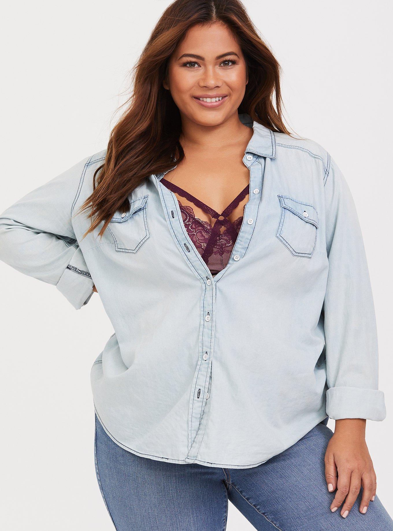 Plus Size Purple Strappy Lace Bralette, PURPLE, alternate