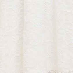 Plus Size Ivory Lace Tea-Length Wedding Dress, IVORY, swatch