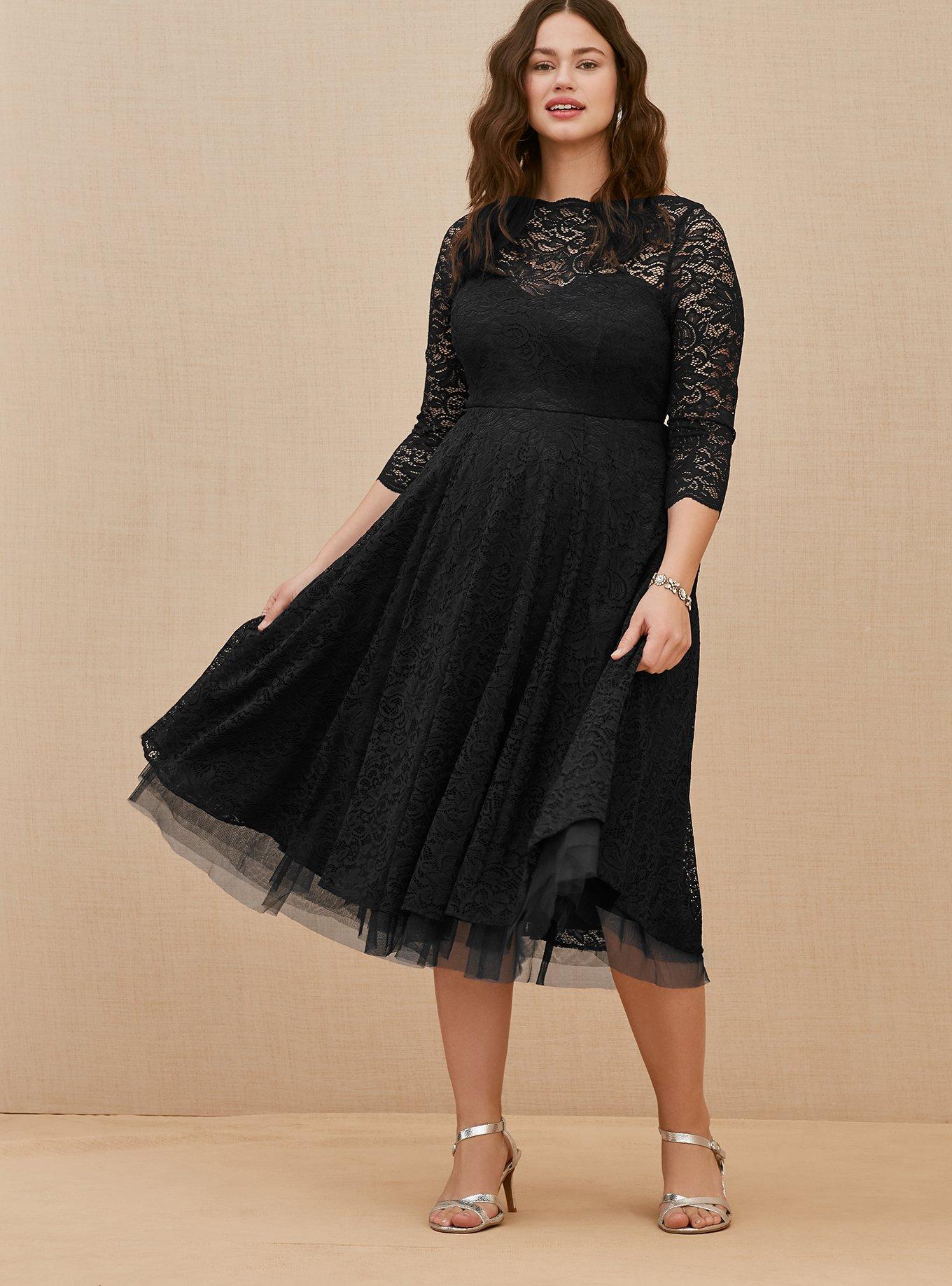 Torrid Black MIDI LACE AND TULLE Special Occasion DRESS Plus Size 20 $118  NWT