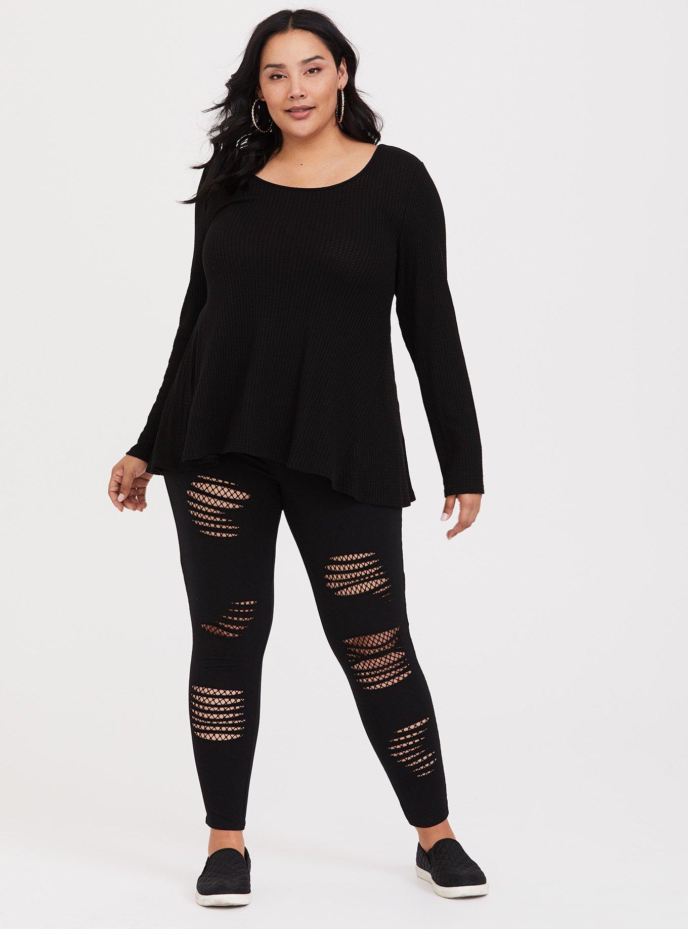 torrid, Pants & Jumpsuits, Slashed Mesh Underlay Black Premium Legging