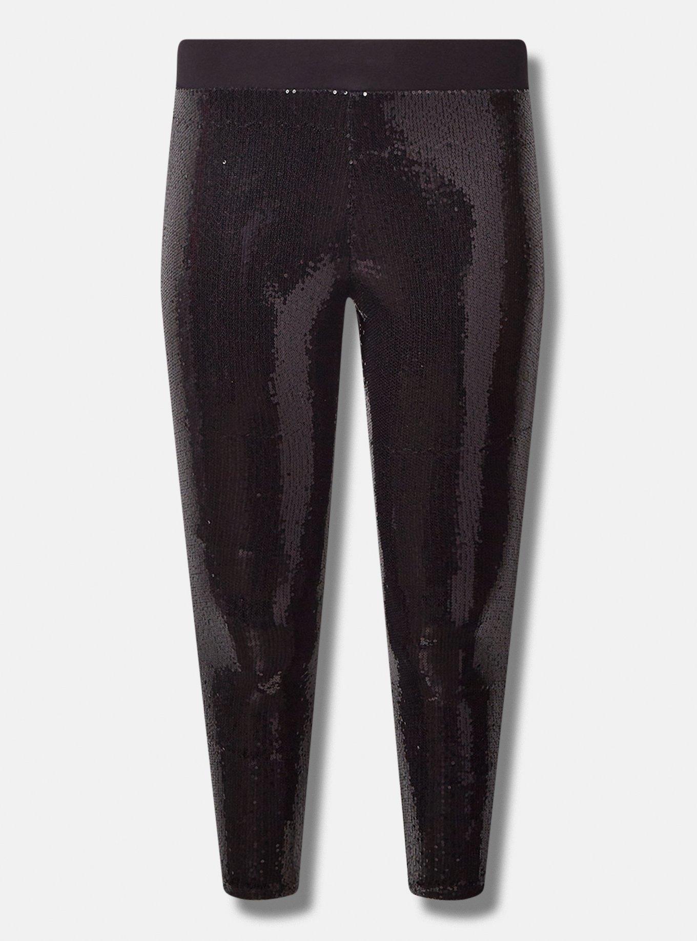 Sequined Leggings - Black - Ladies