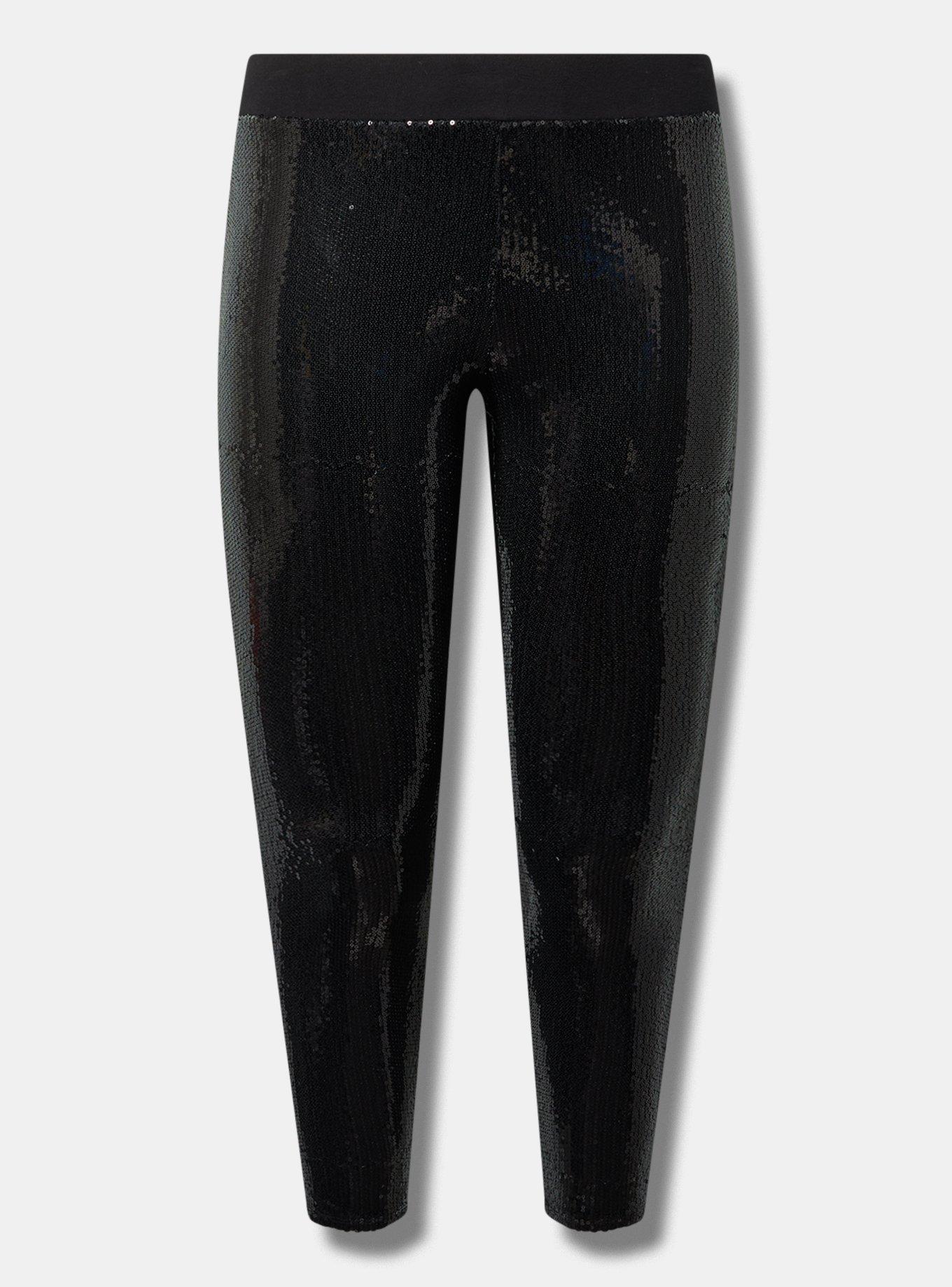 Sequined Leggings - Black - Ladies