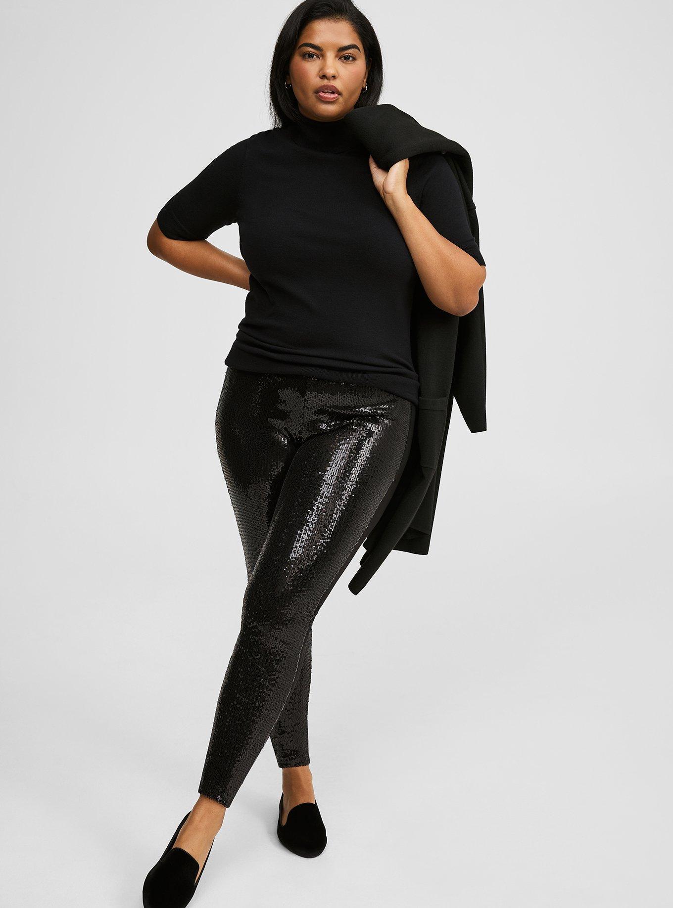 Plus Size - Black Gold Shimmer Tights - Torrid