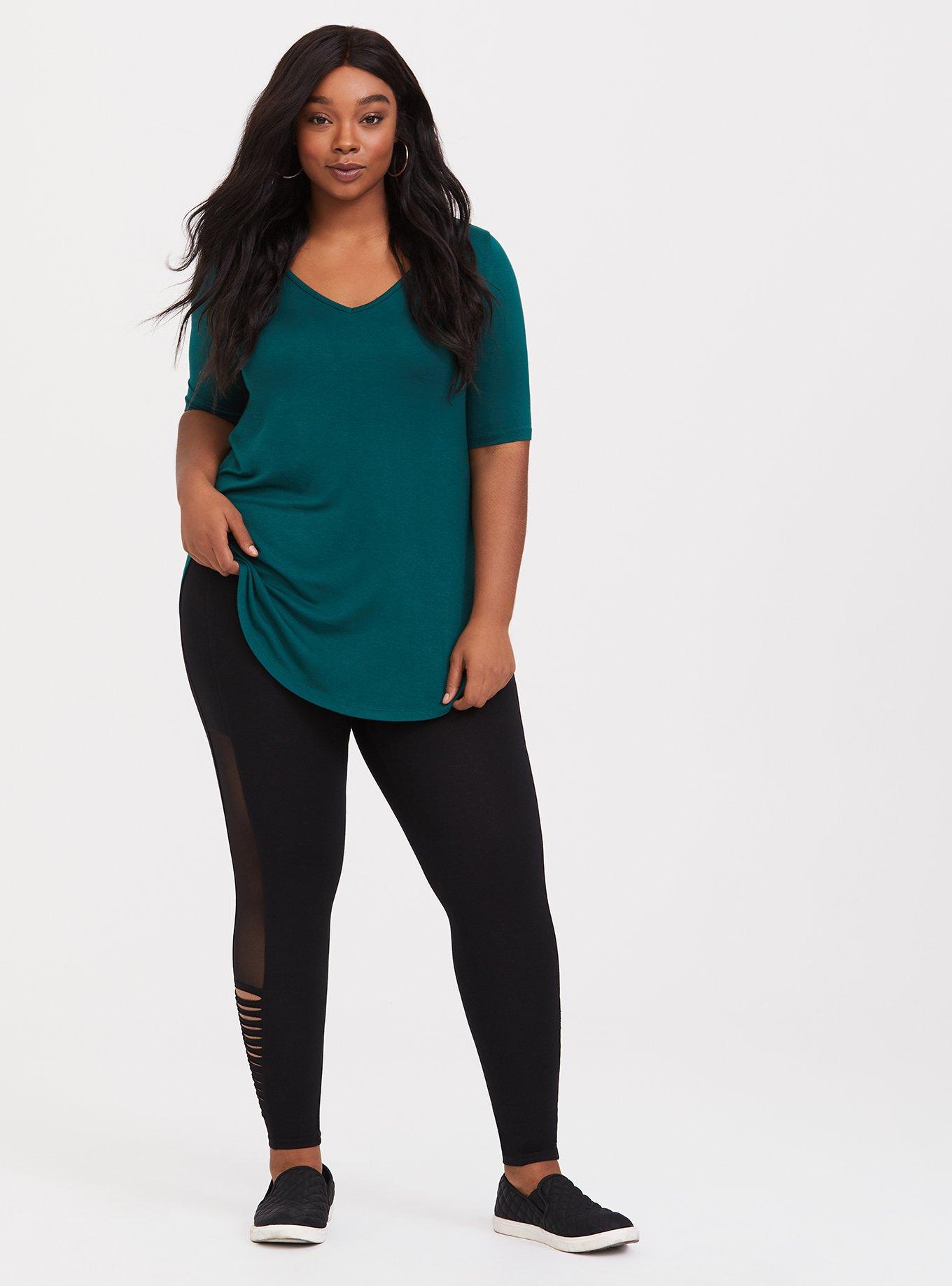 Black Slash & Mesh Knit Legging, BLACK, alternate