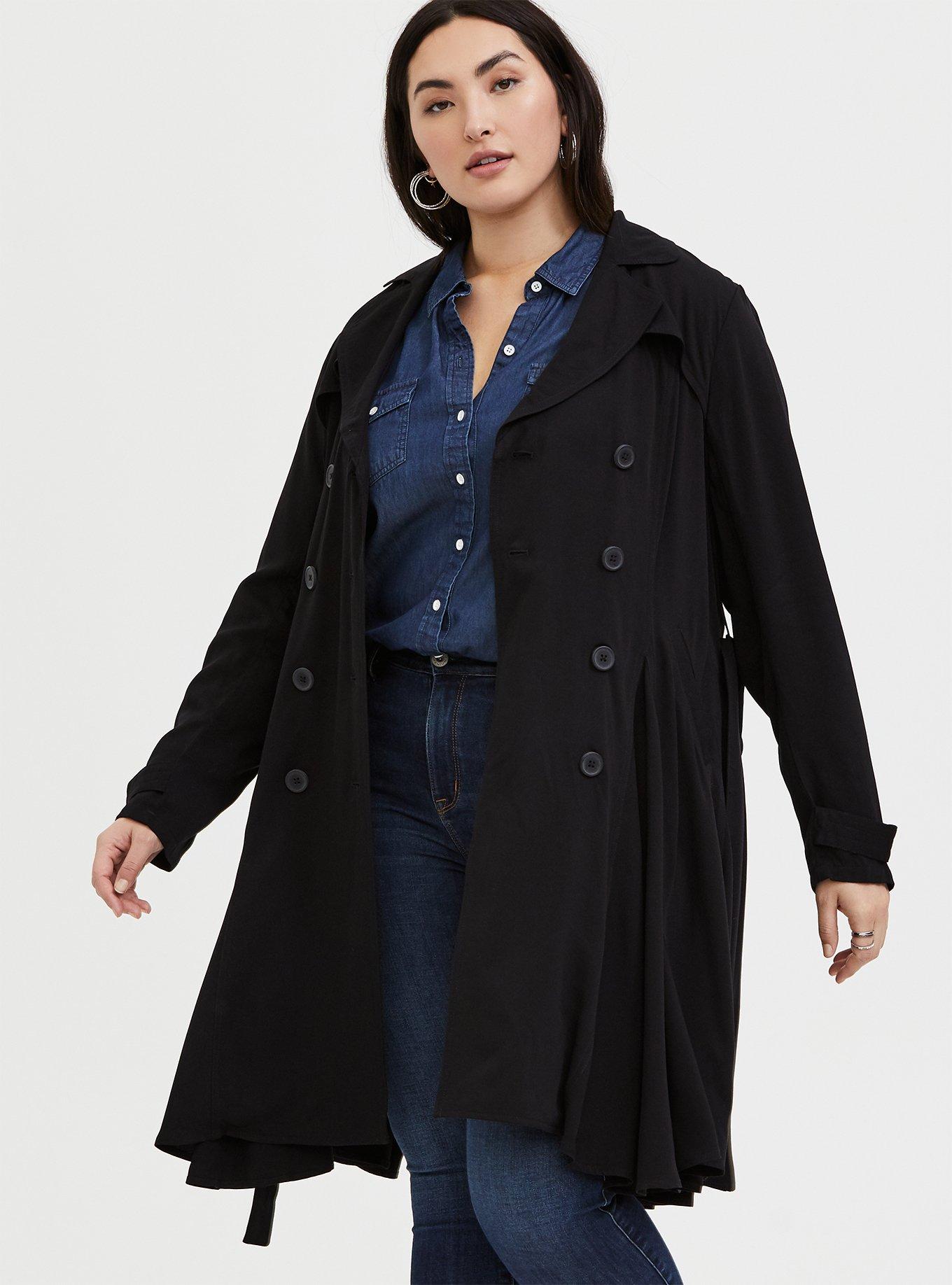 Plus Size Rayon Twill Trench Coat Torrid