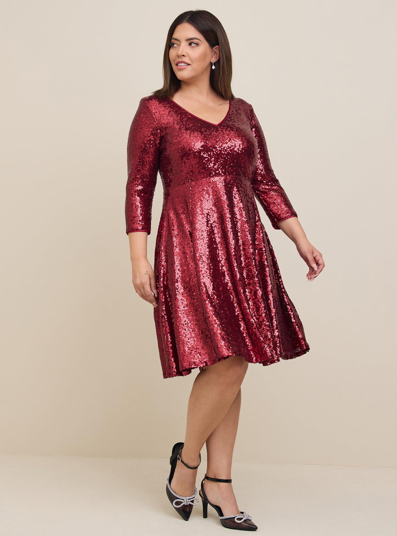 Sequin Accent Skater Dress - Ready-to-Wear 1AAWGB