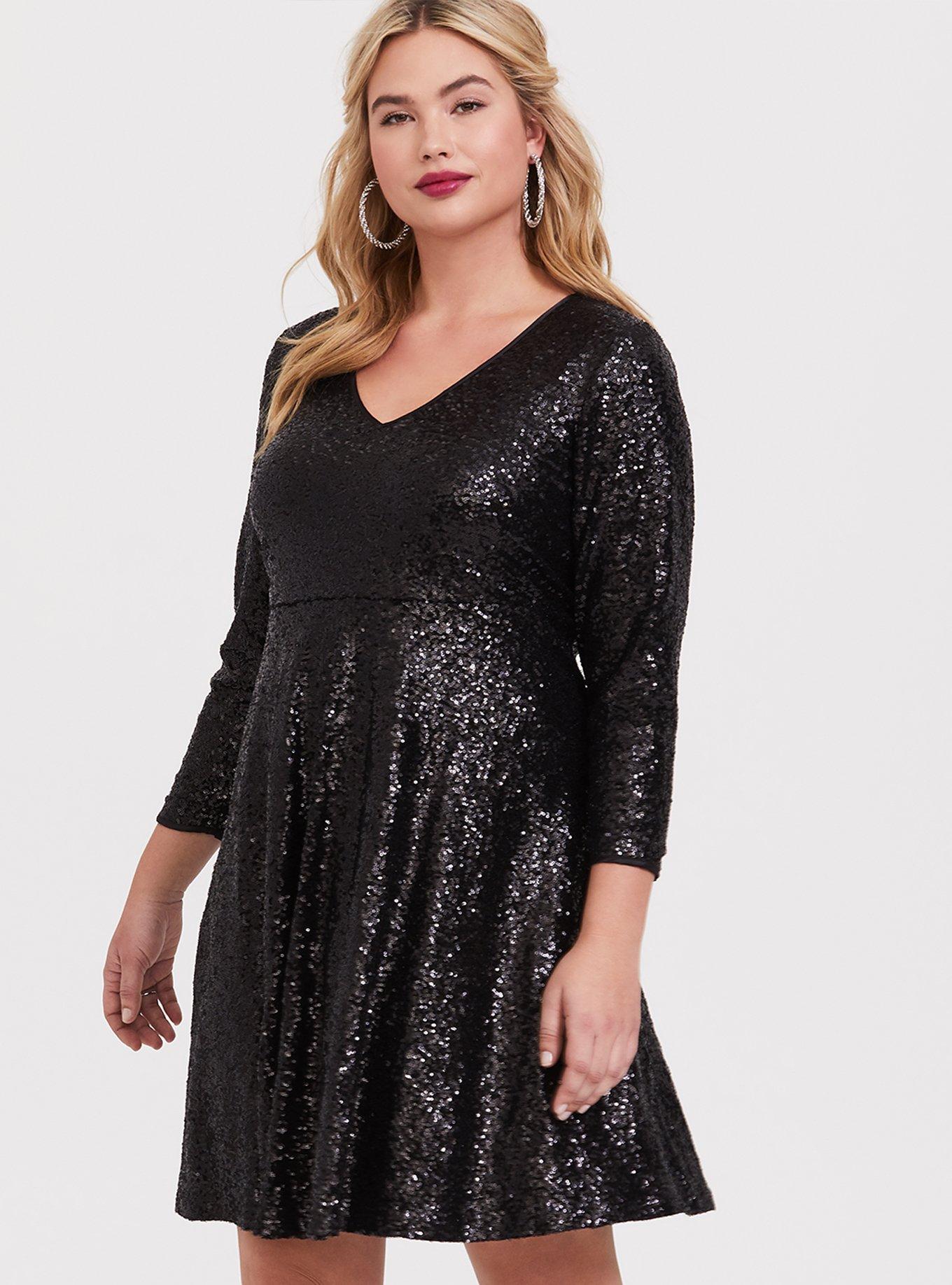 Sequin Accent Skater Dress - Ready-to-Wear 1AAWGB