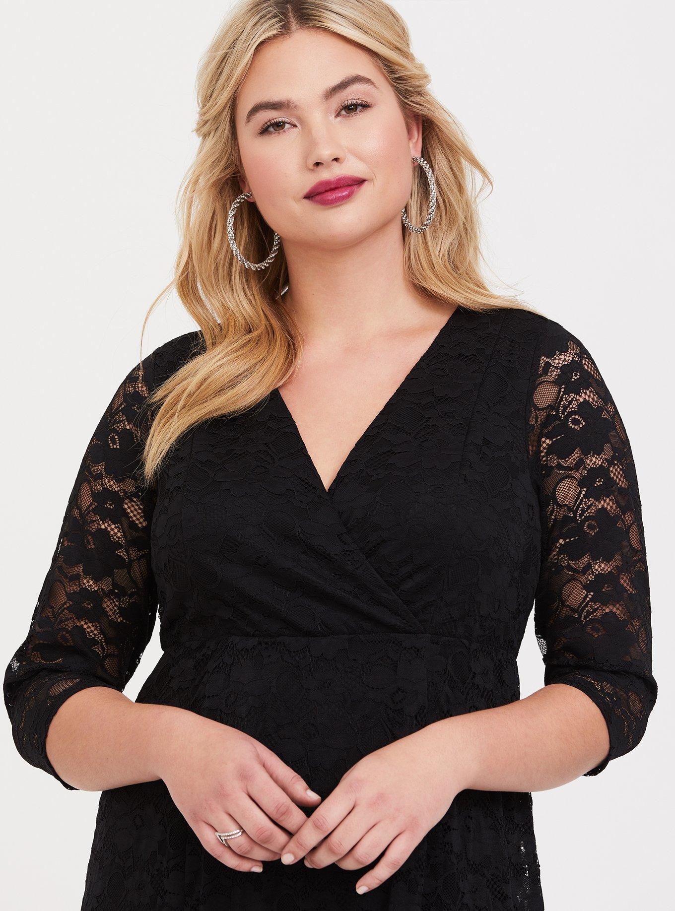 black lace dress xl Yours Women's Plus Size Black Lace Maxi Dress Size 10