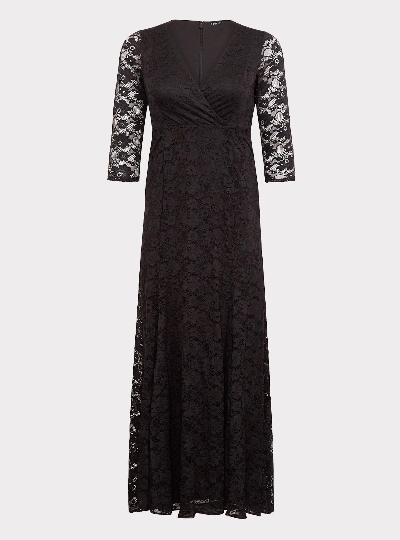 Special Occasion Black Lace Gown, , hi-res
