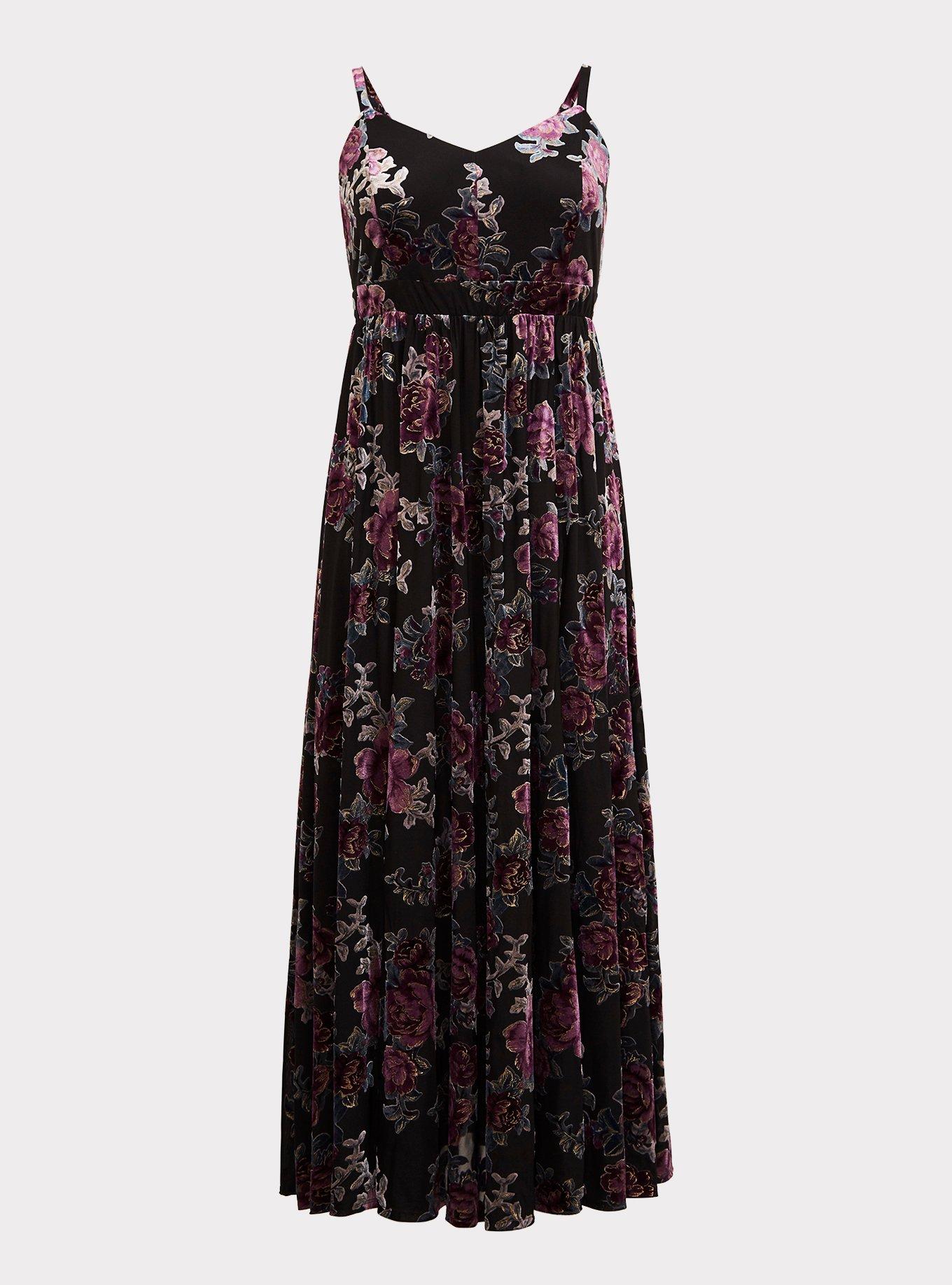 Tilley Floral Burnout Velvet Dress