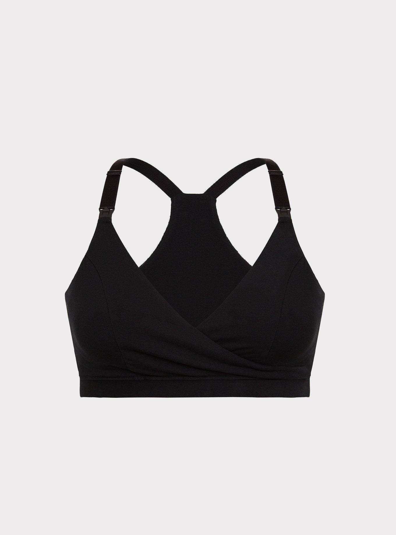 Plus Size Black Cotton Nursing Bralette Torrid