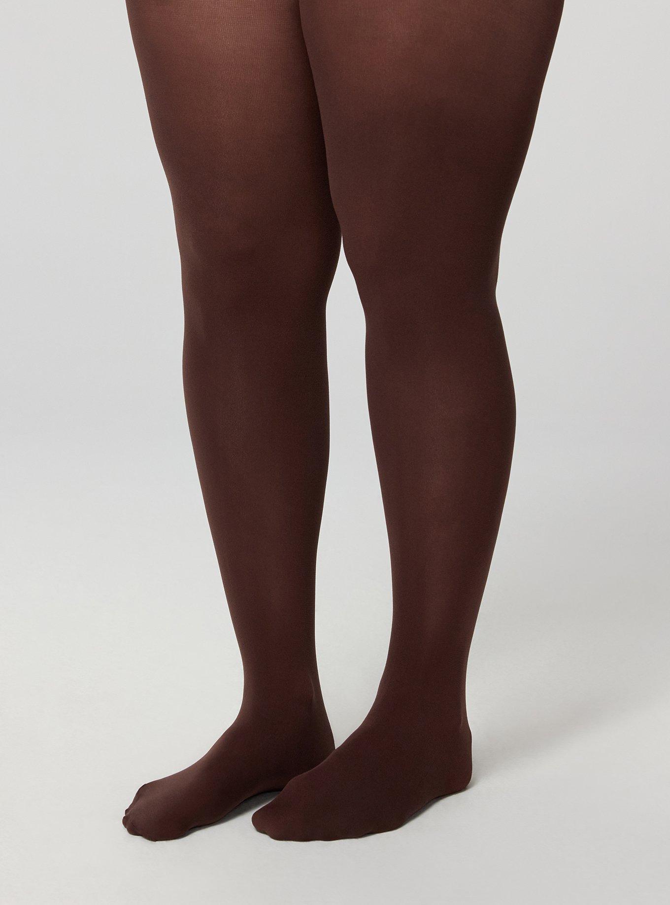 Control Top Opaque Tight, BROWN, alternate