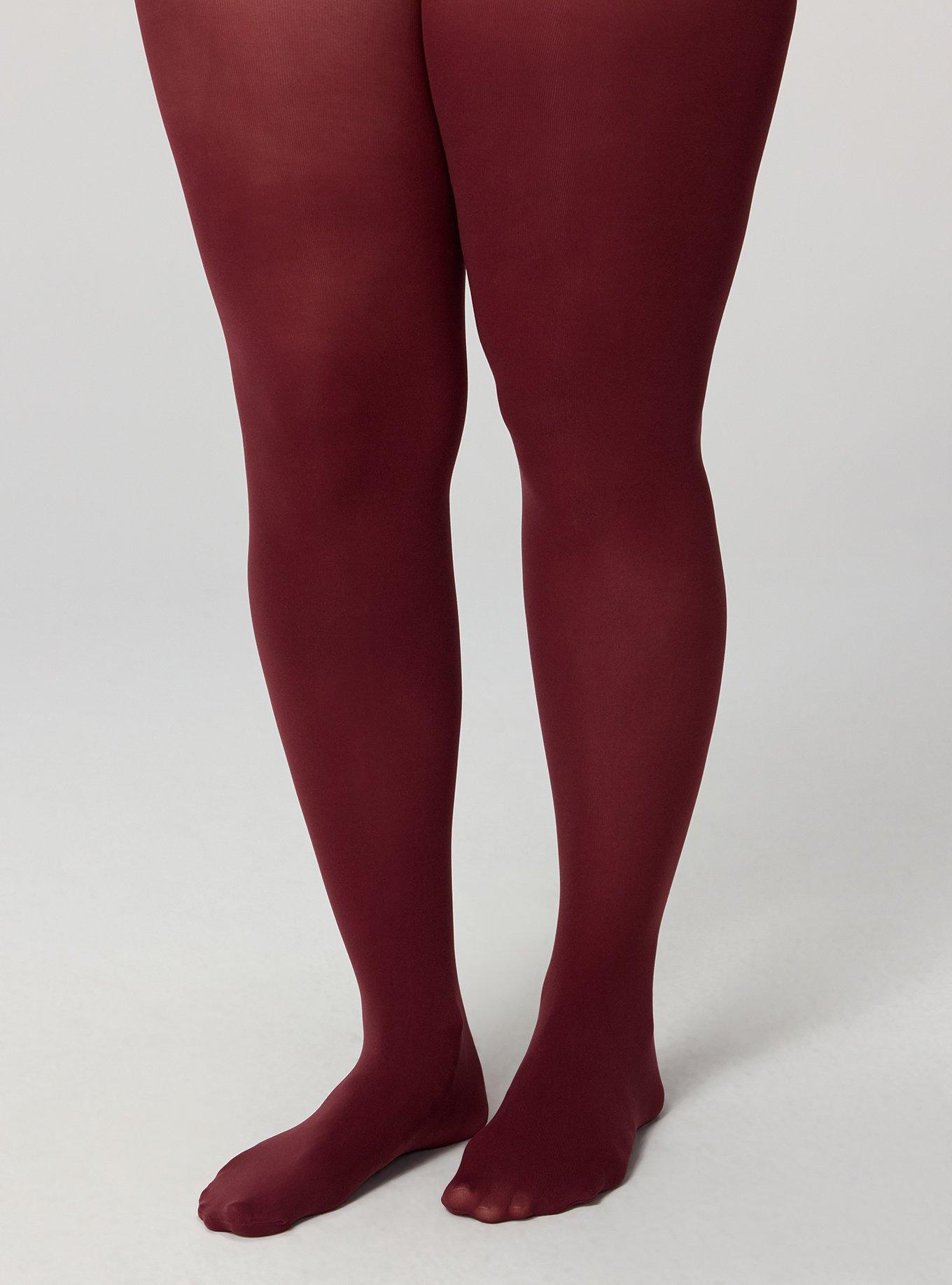 Control Top Opaque Tight, BURGUNDY, alternate