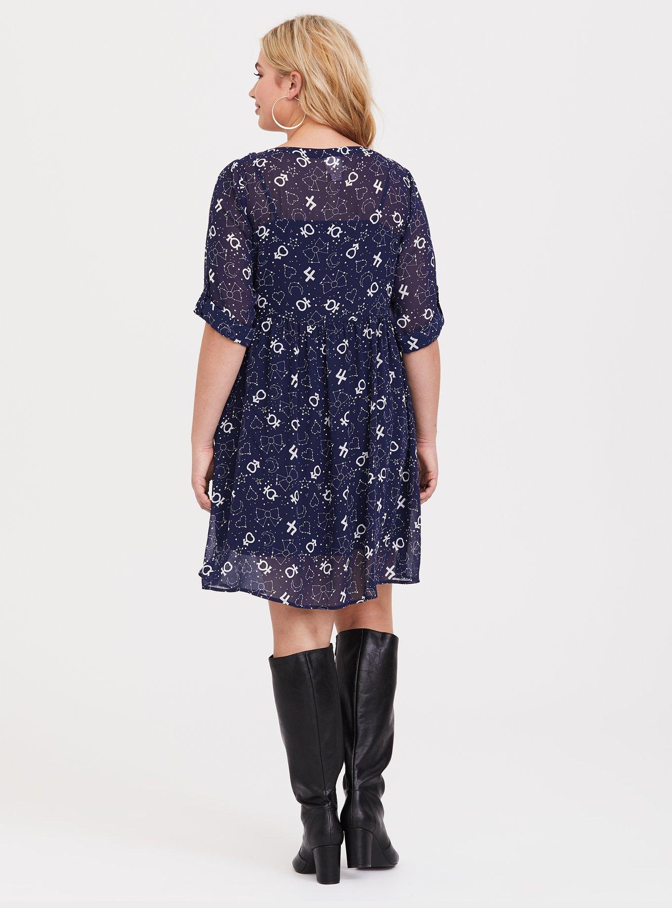 Plus Size Sailor Moon Constellation Shirt Dress, MULTI, alternate