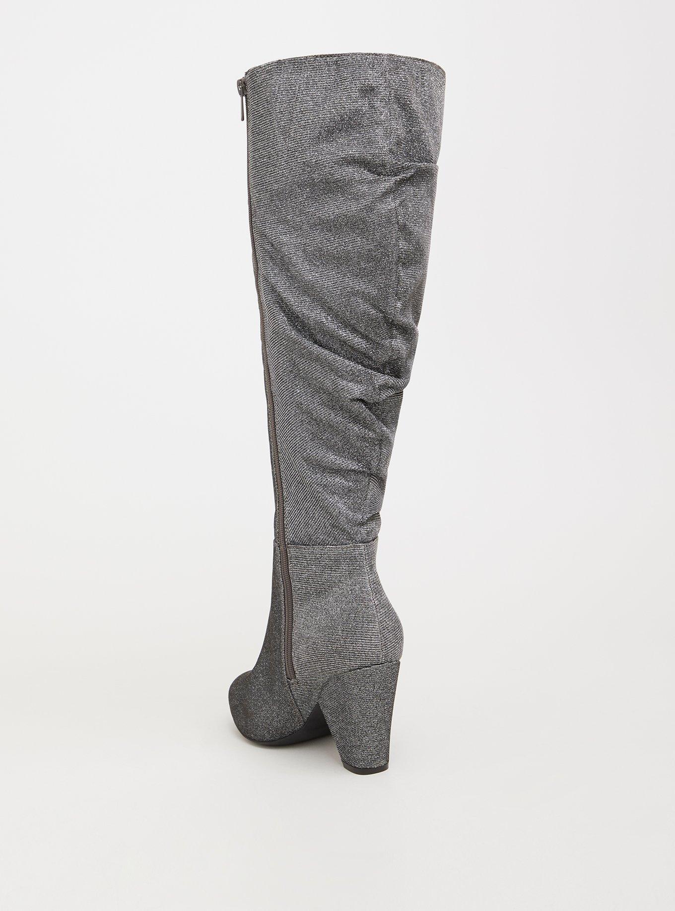 Silver Sparkle Slouch Boot (Wide Width & Wide Calf), SILVER, alternate