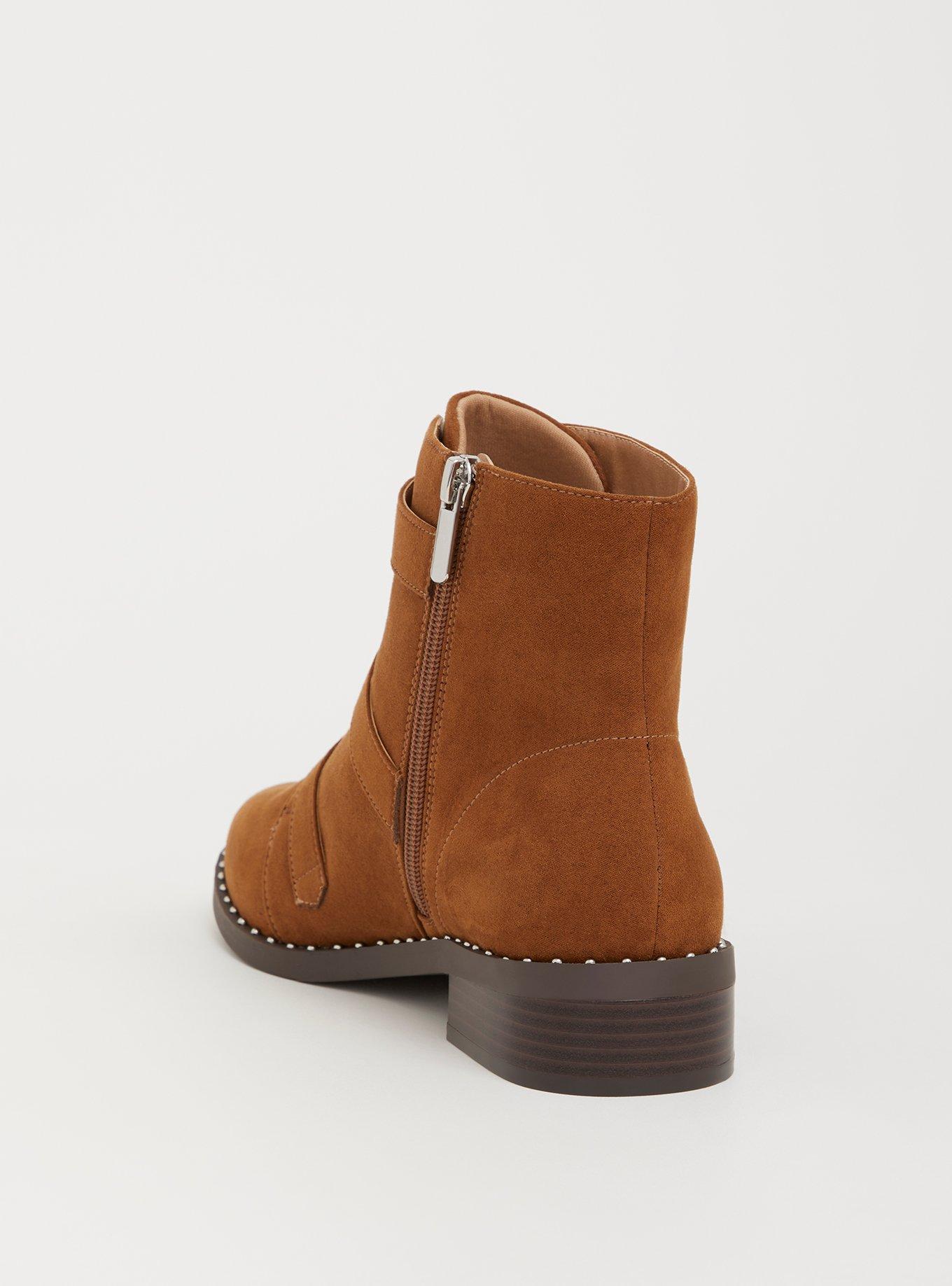 Brown Buckle & Stud Bootie (Wide Width), COGNAC, alternate