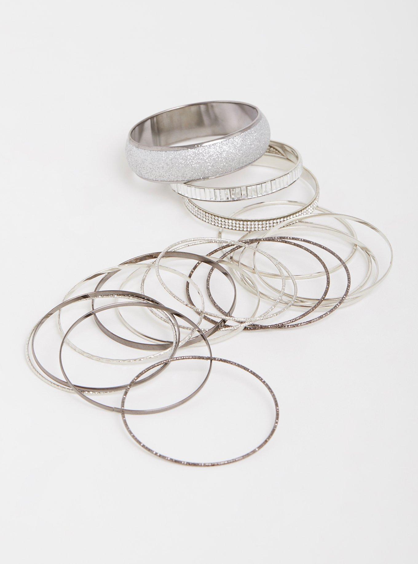 Sparkle Bangle Set - Set of 18, HEMATITE, alternate