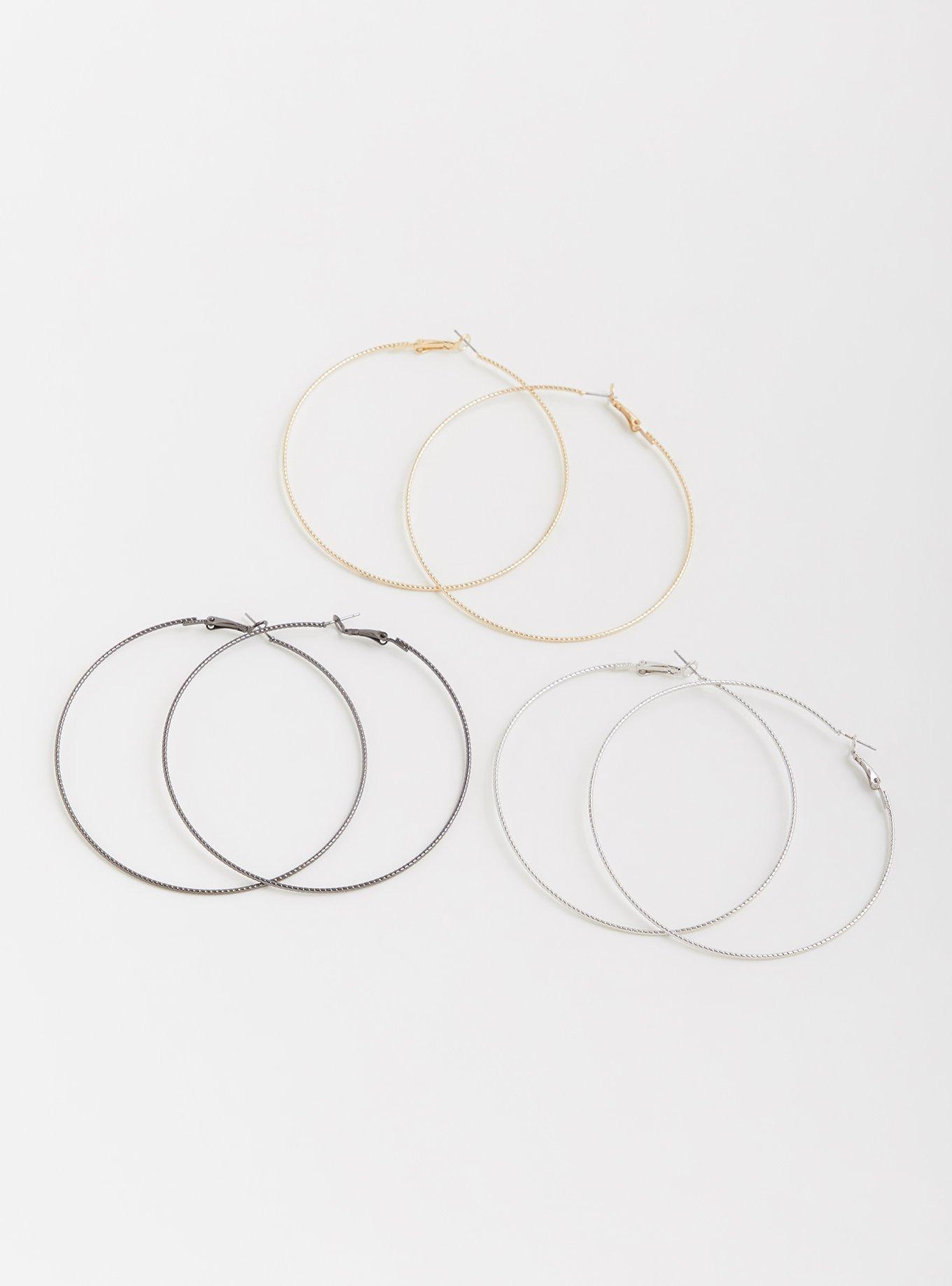Plus Size - Multi Hoop Earrings Set - Set of 3 - Torrid