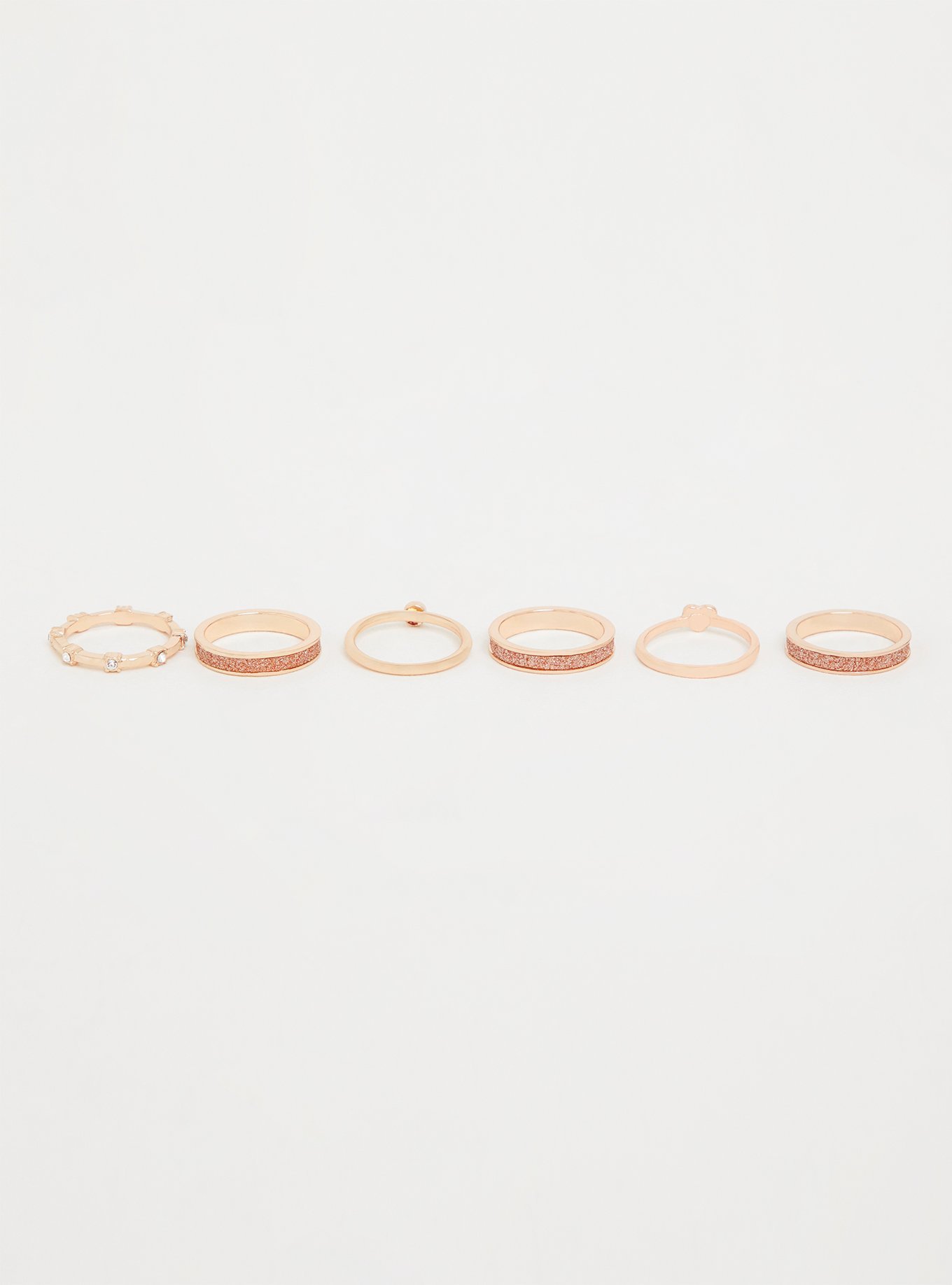 Plus Size - Rose Gold Sugar Heart Stackable Ring - Set of 6 - Torrid