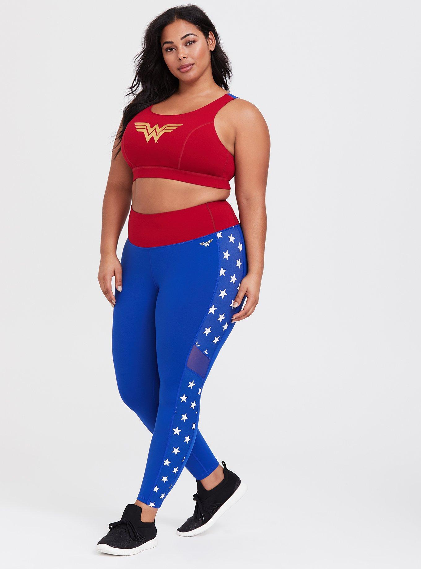 8631, Misses' Wonder Woman Knit Sports Bra, Top, and Leggings