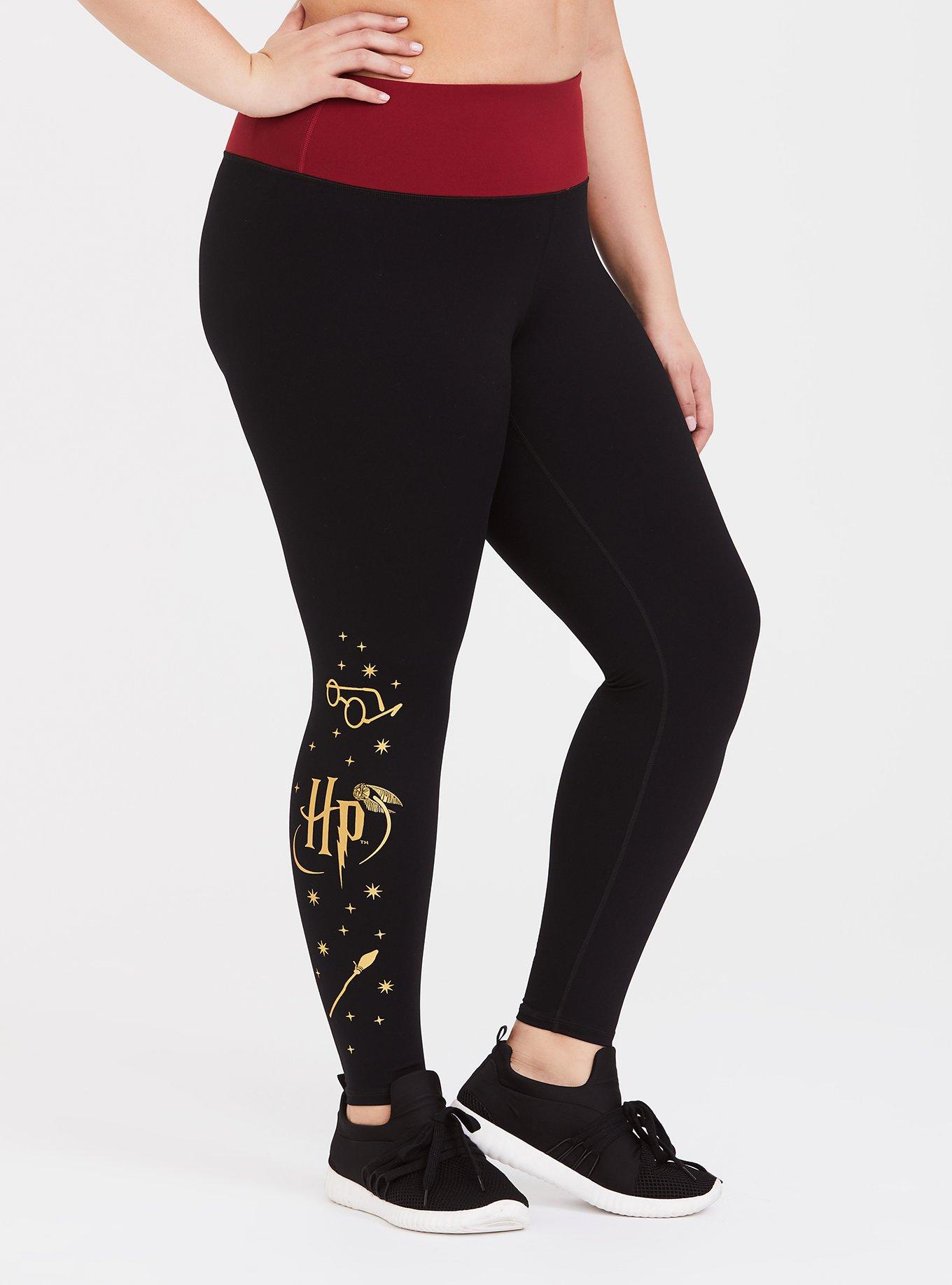 Girls Black Harry Potter Logo Leggings