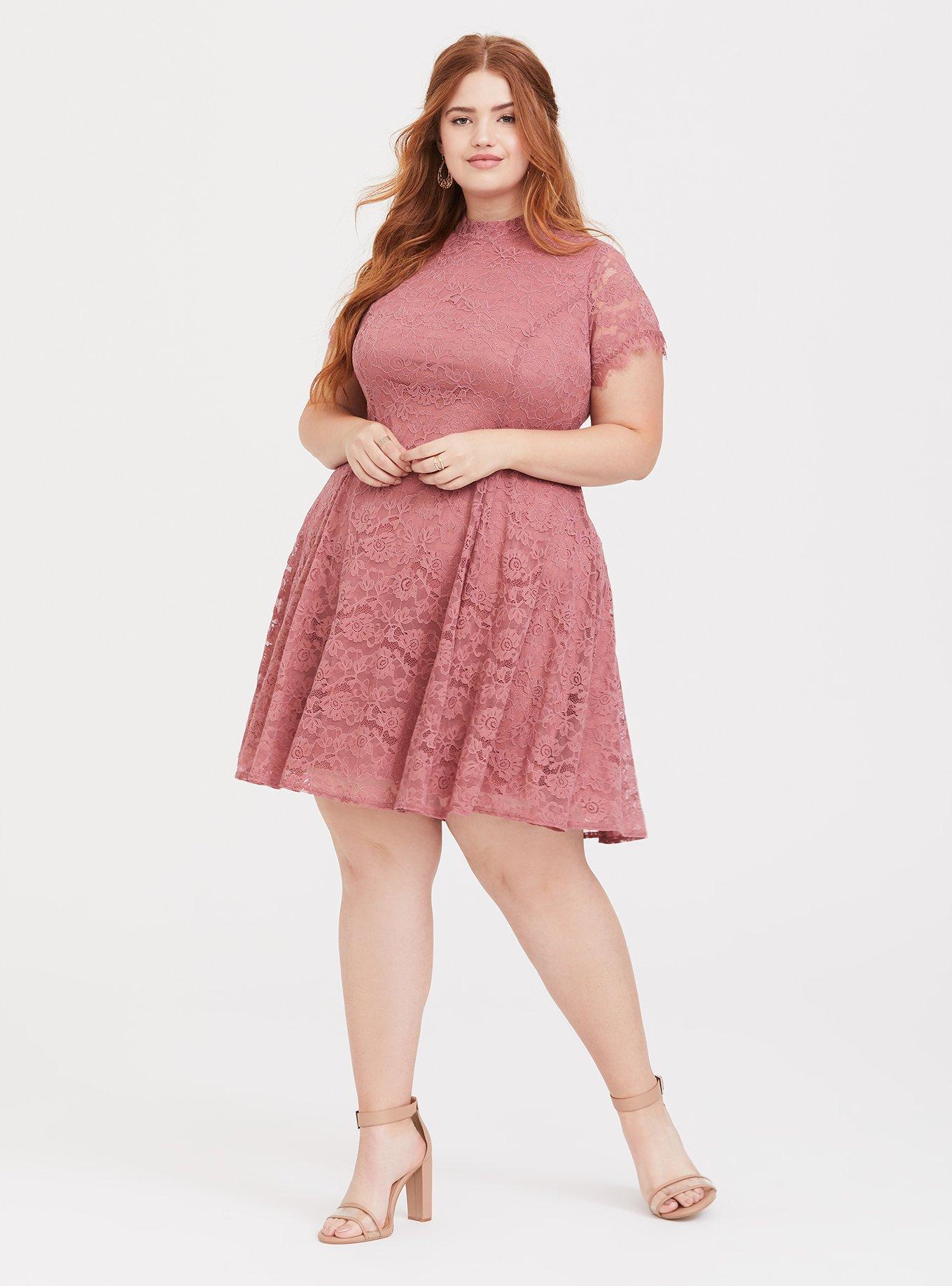 Torrid pink lace store dress