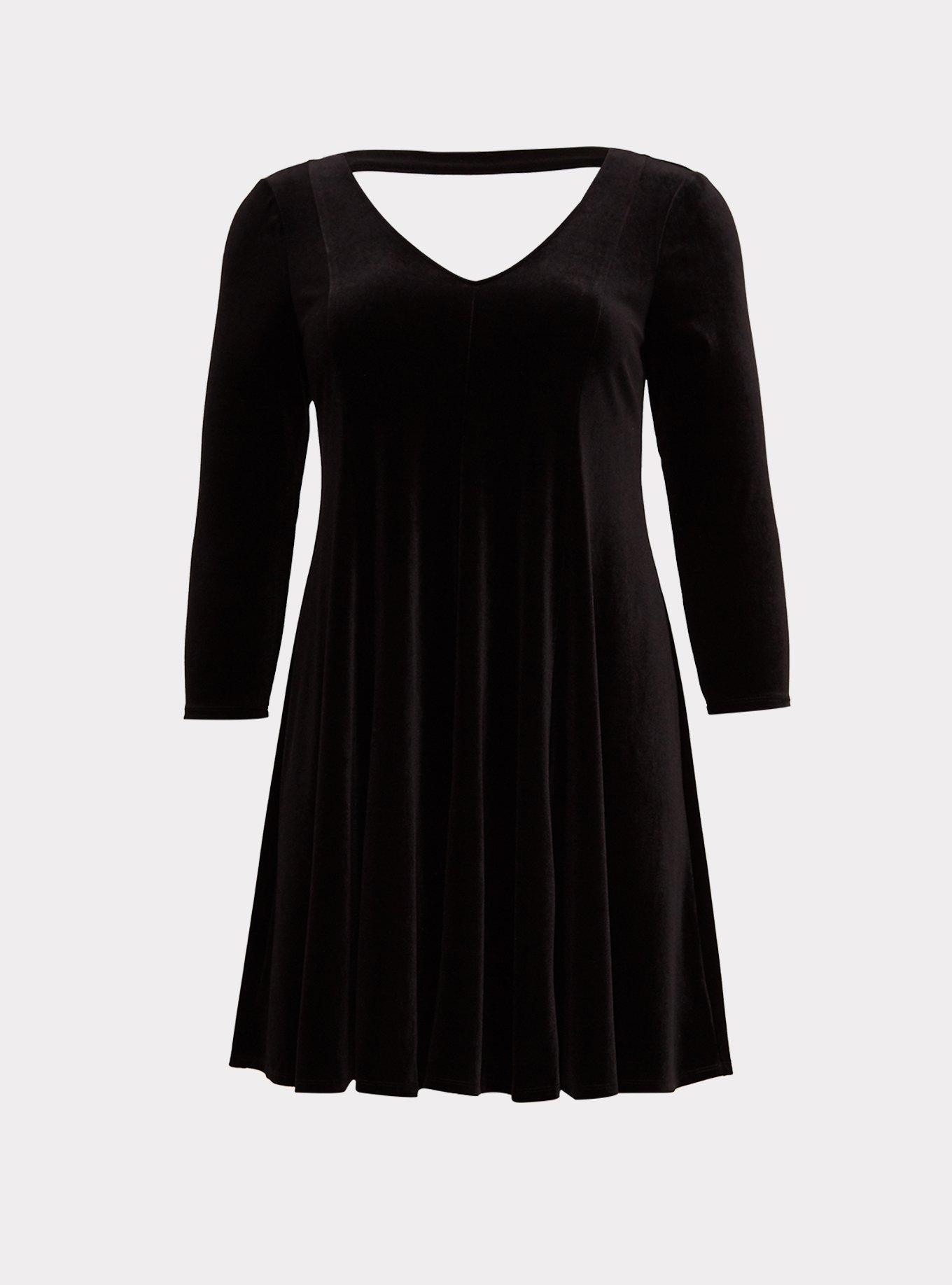 Plus Size - Mini Velvet Fluted Dress - Torrid