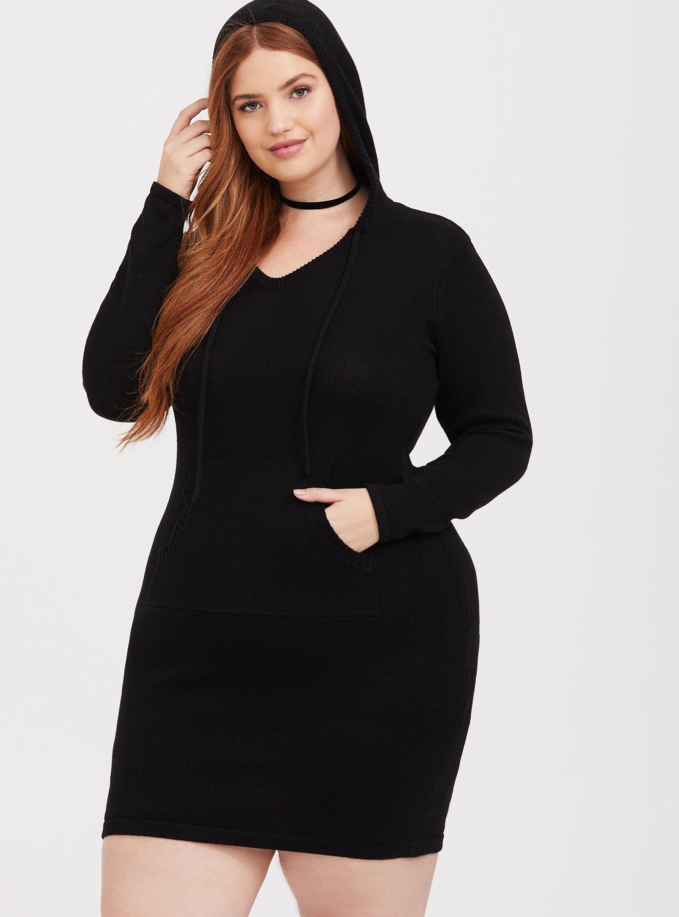 Plus size hooded dresses hotsell