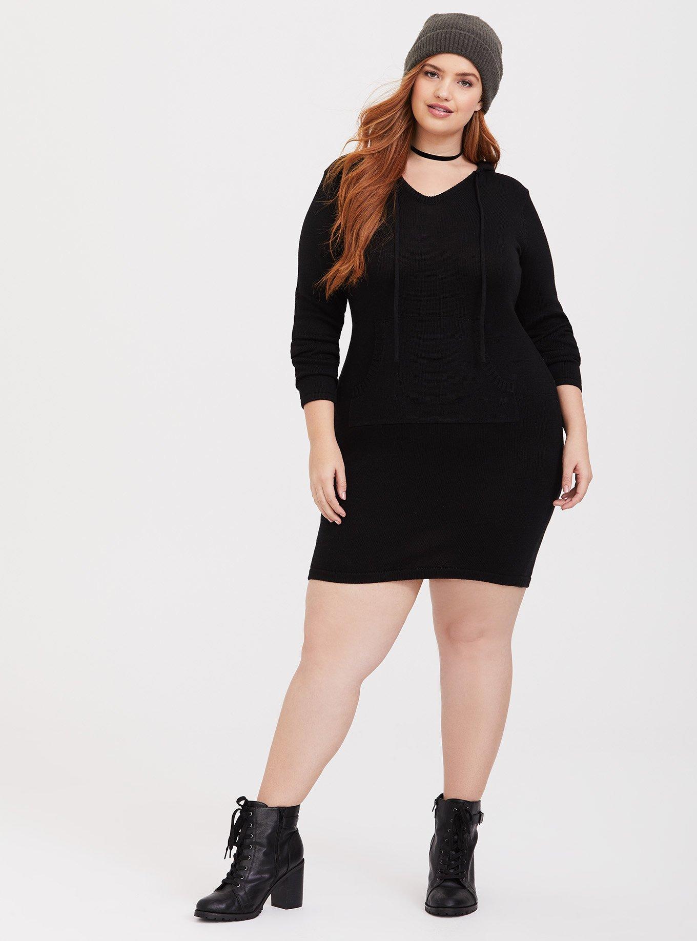 Plus Size Midi Sweater Hooded Dress Torrid