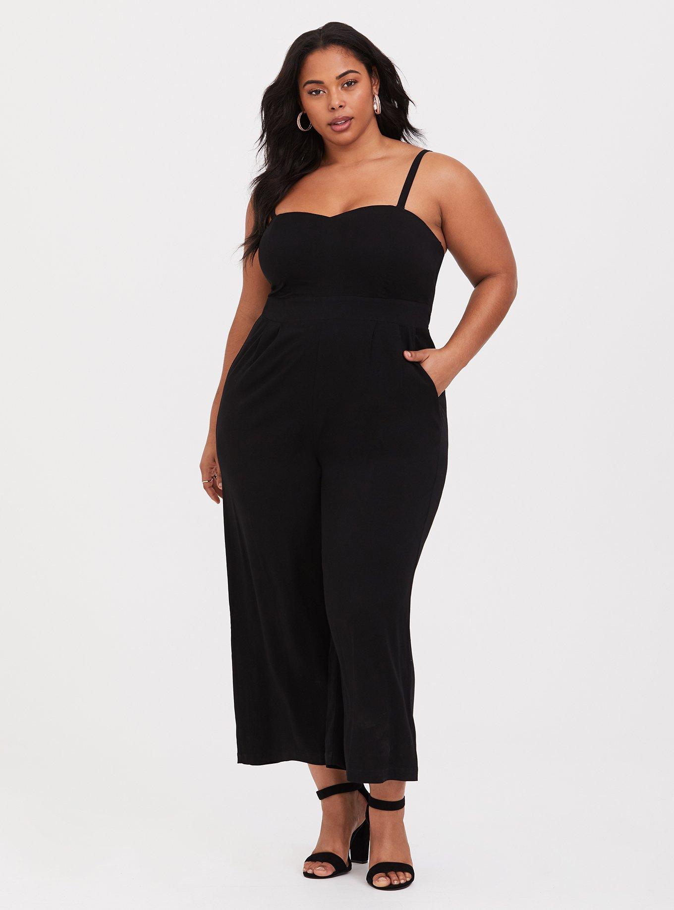 Black Strapless Tight Jumpsuit - Black / S