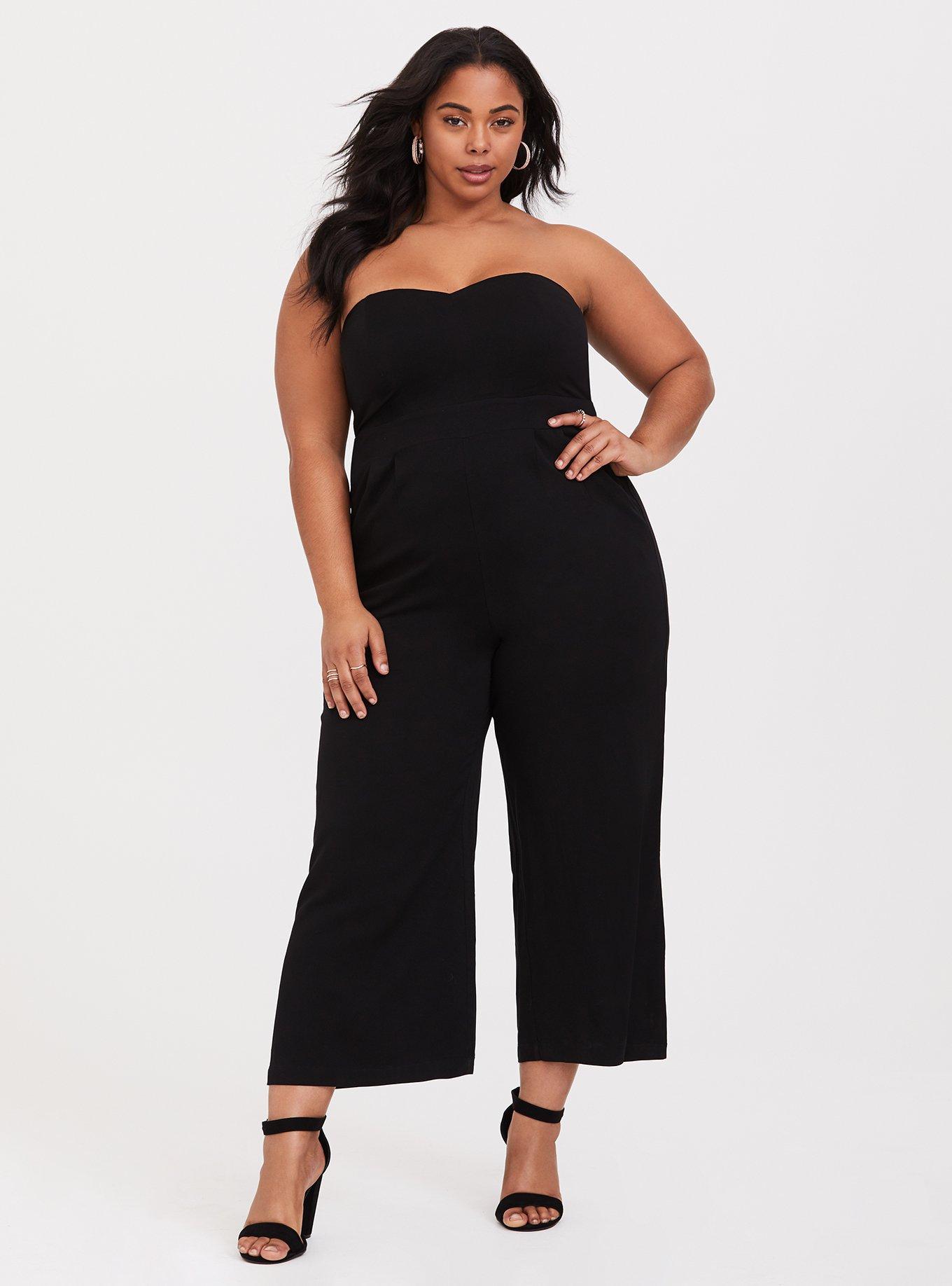 STRAPLESS LONG JUMPSUIT - Black