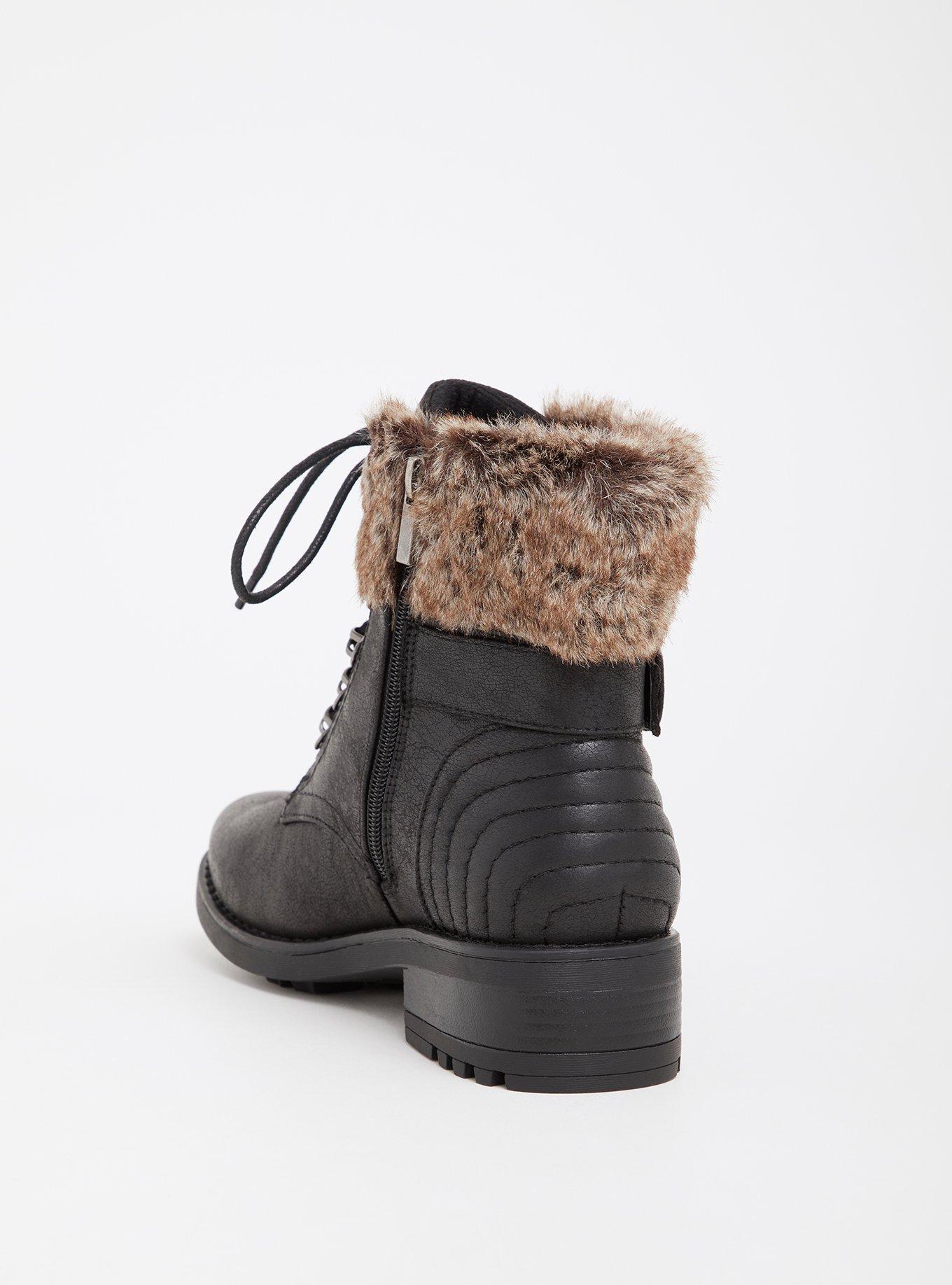 Madden Girl Womens Frankie Faux Fur Hiker Booties Black Size 9 5 main image 0