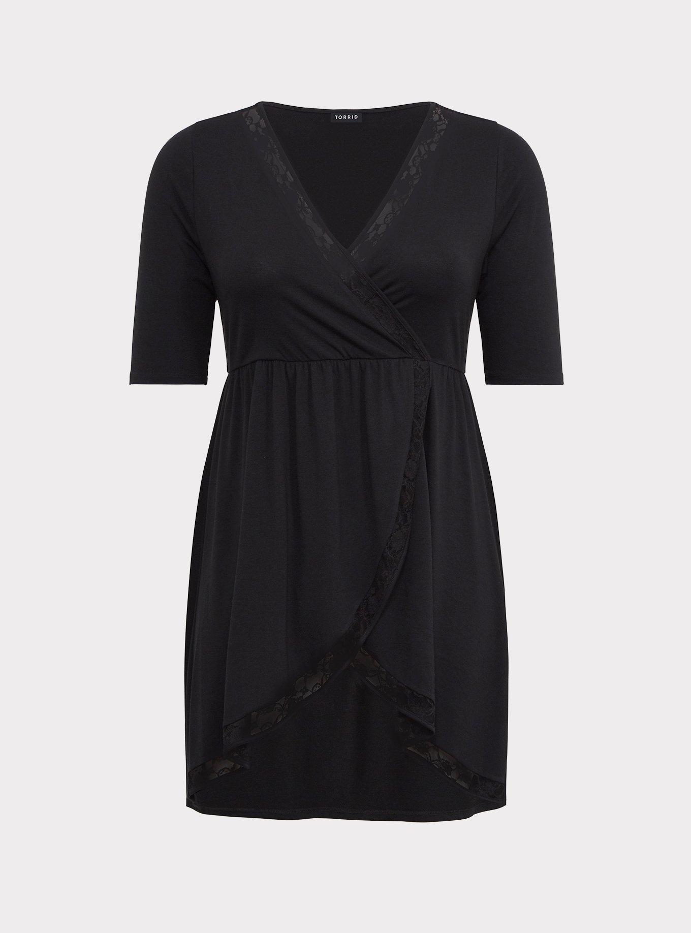 Plus Size Black Elbow Sleeve Tunic Tee Torrid