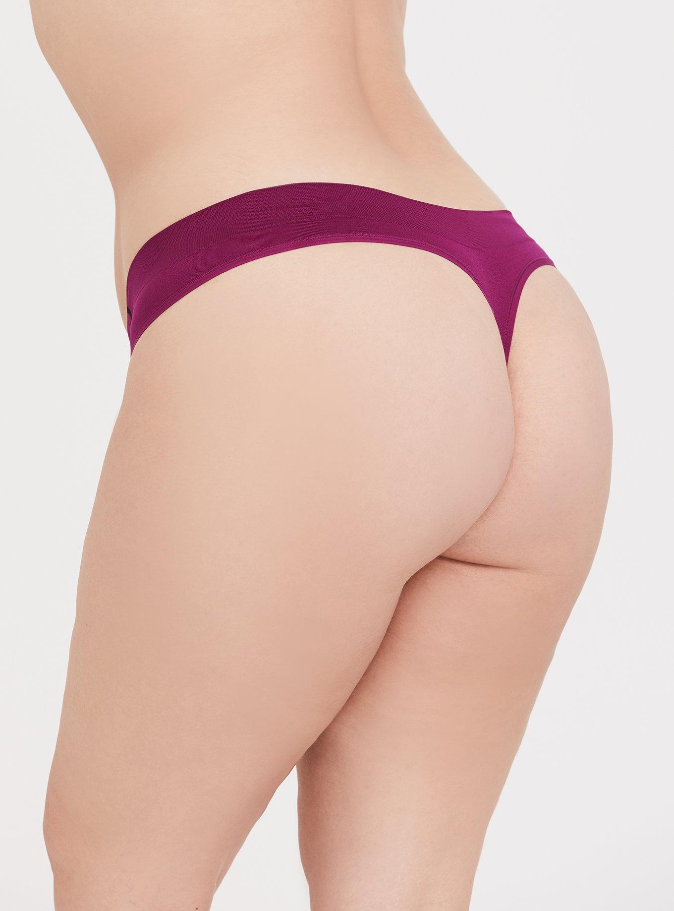 Plus Size - Seamless Smooth Mid-Rise Thong Logo Panty - Torrid