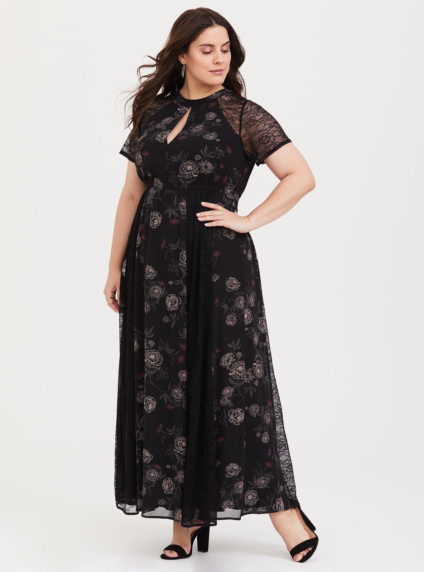 Torrid black clearance lace maxi dress