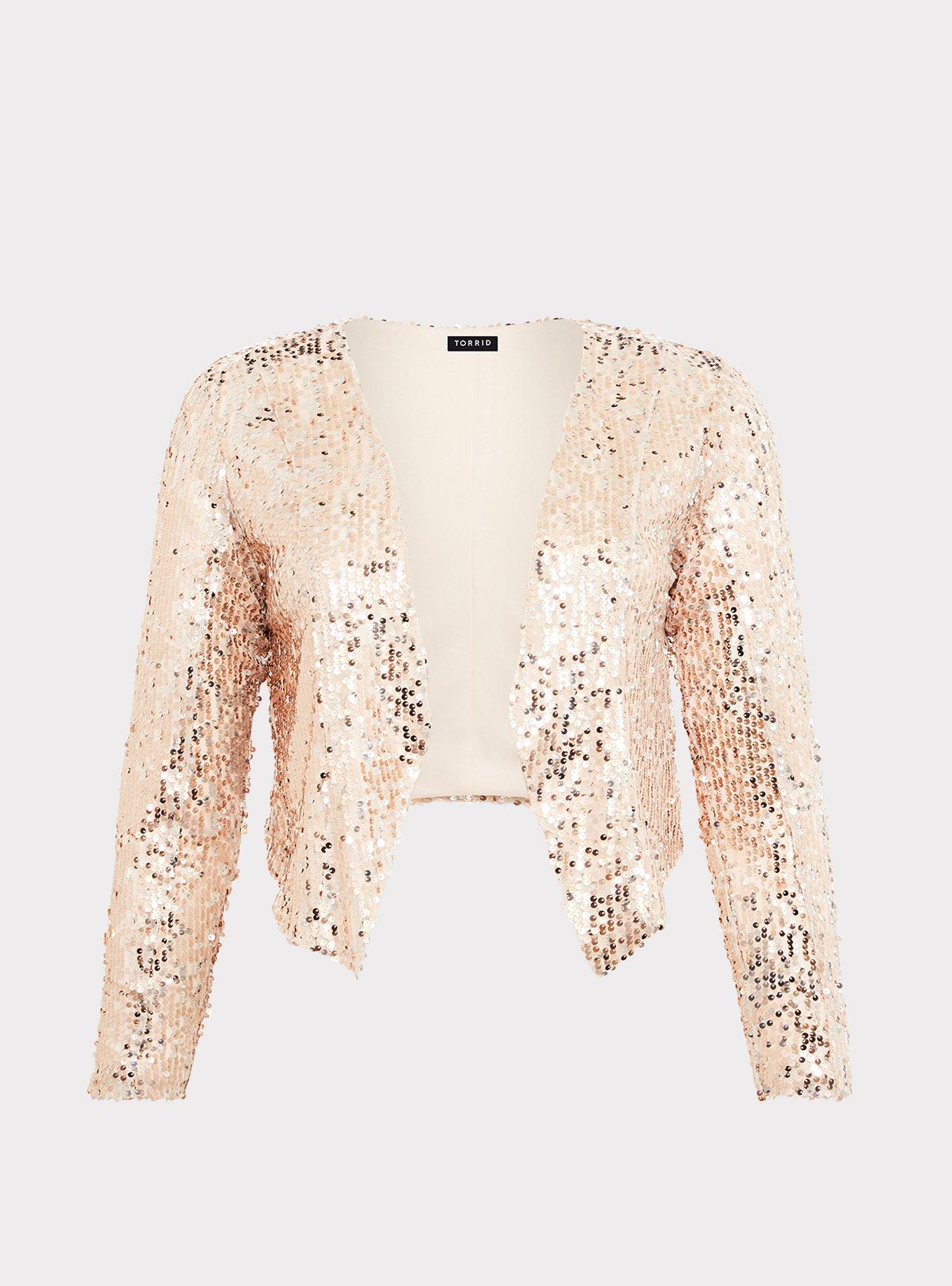 Rose Gold Sequin Blazer, , hi-res