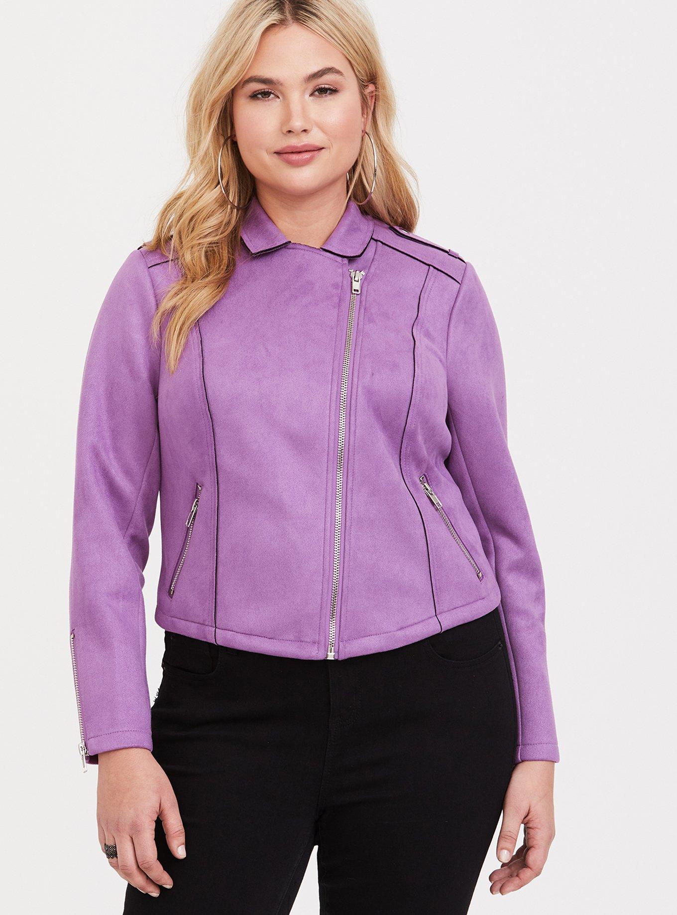 Purple suede moto jacket hotsell