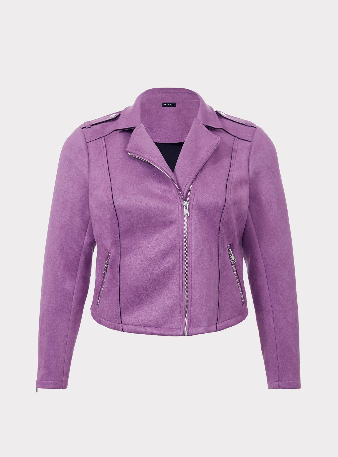 Purple suede clearance moto jacket