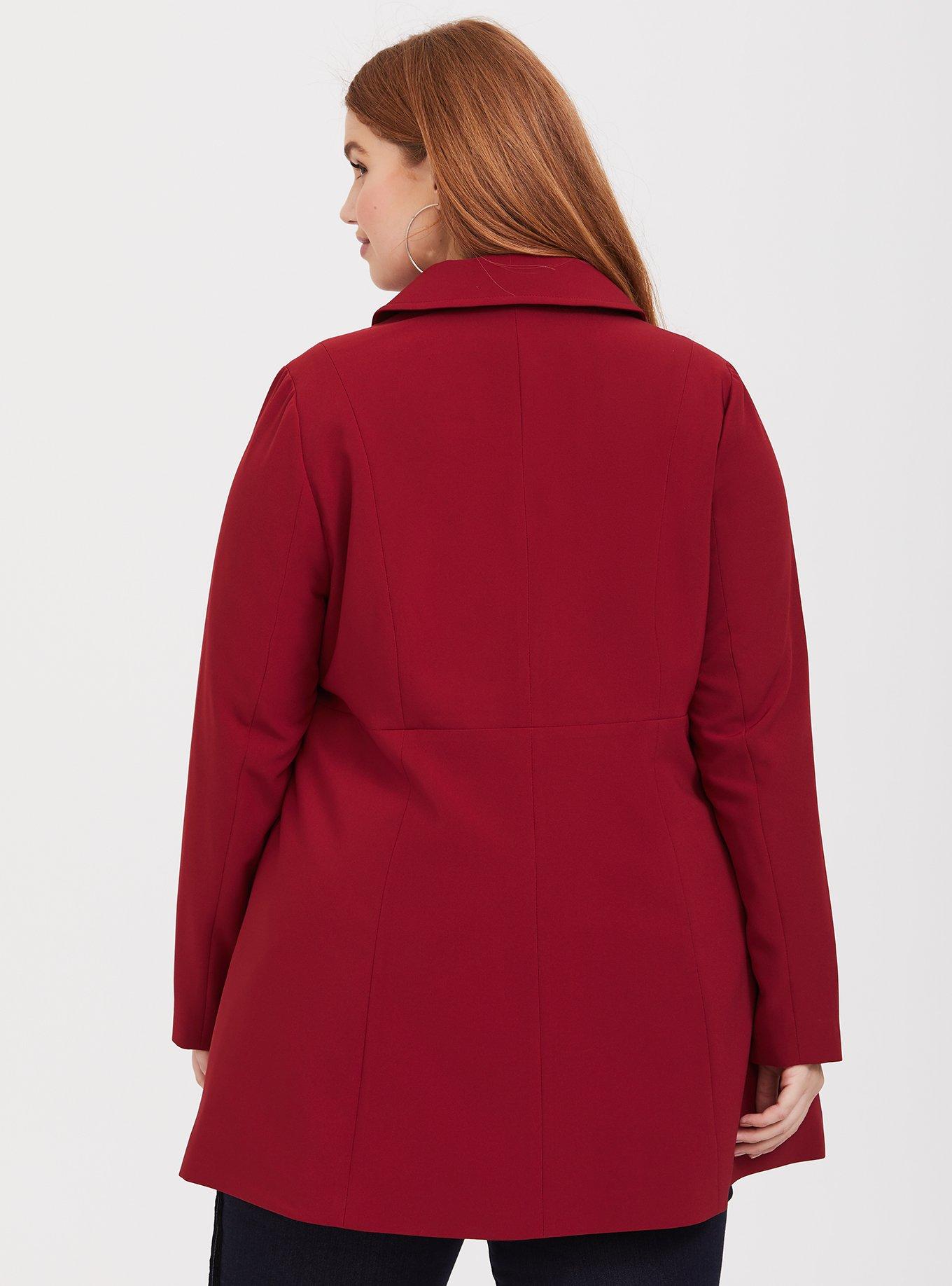 Women's plus size red cheap trench coat