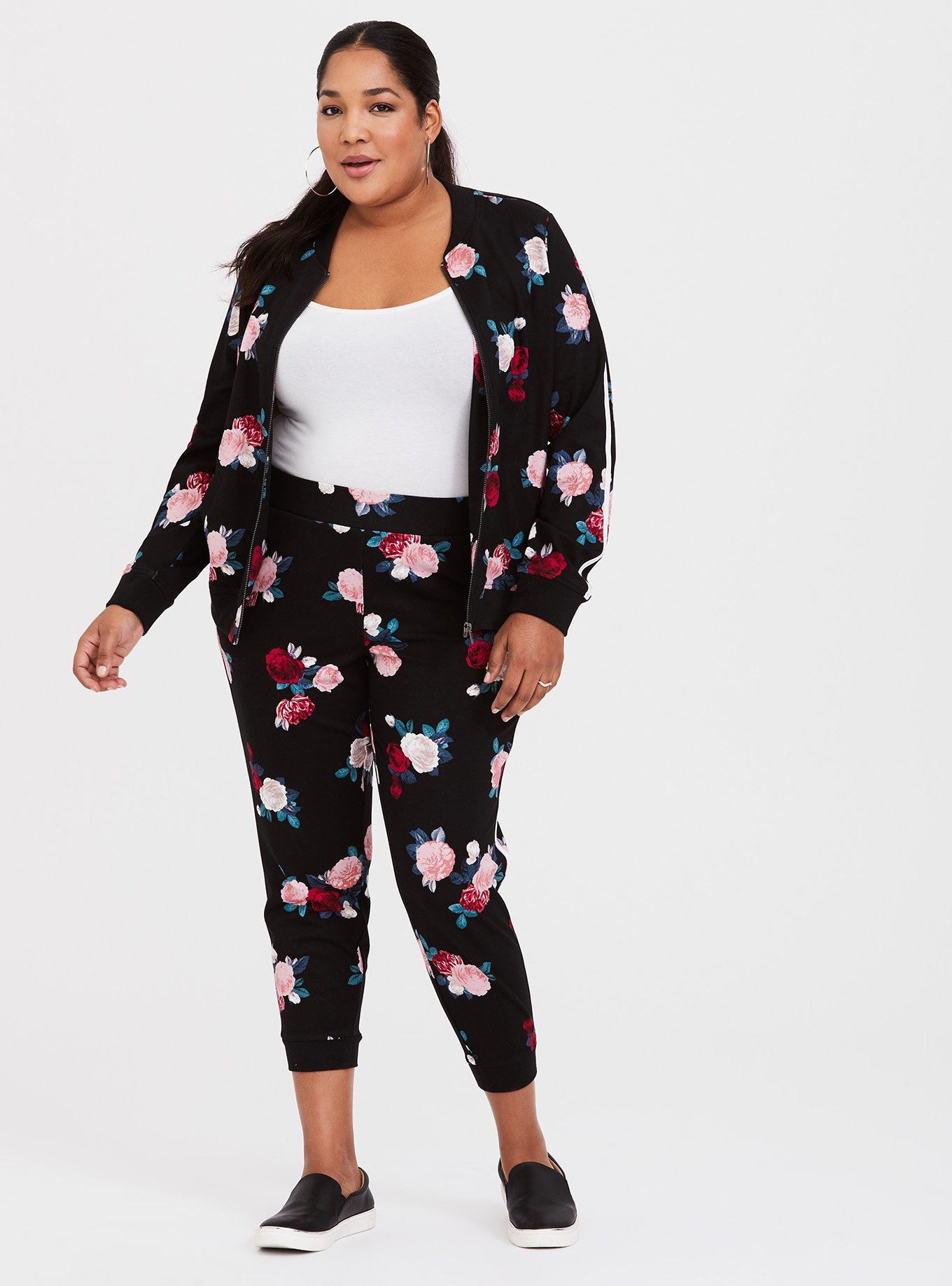 Plus Size - Ponte Stripe Bomber - Torrid