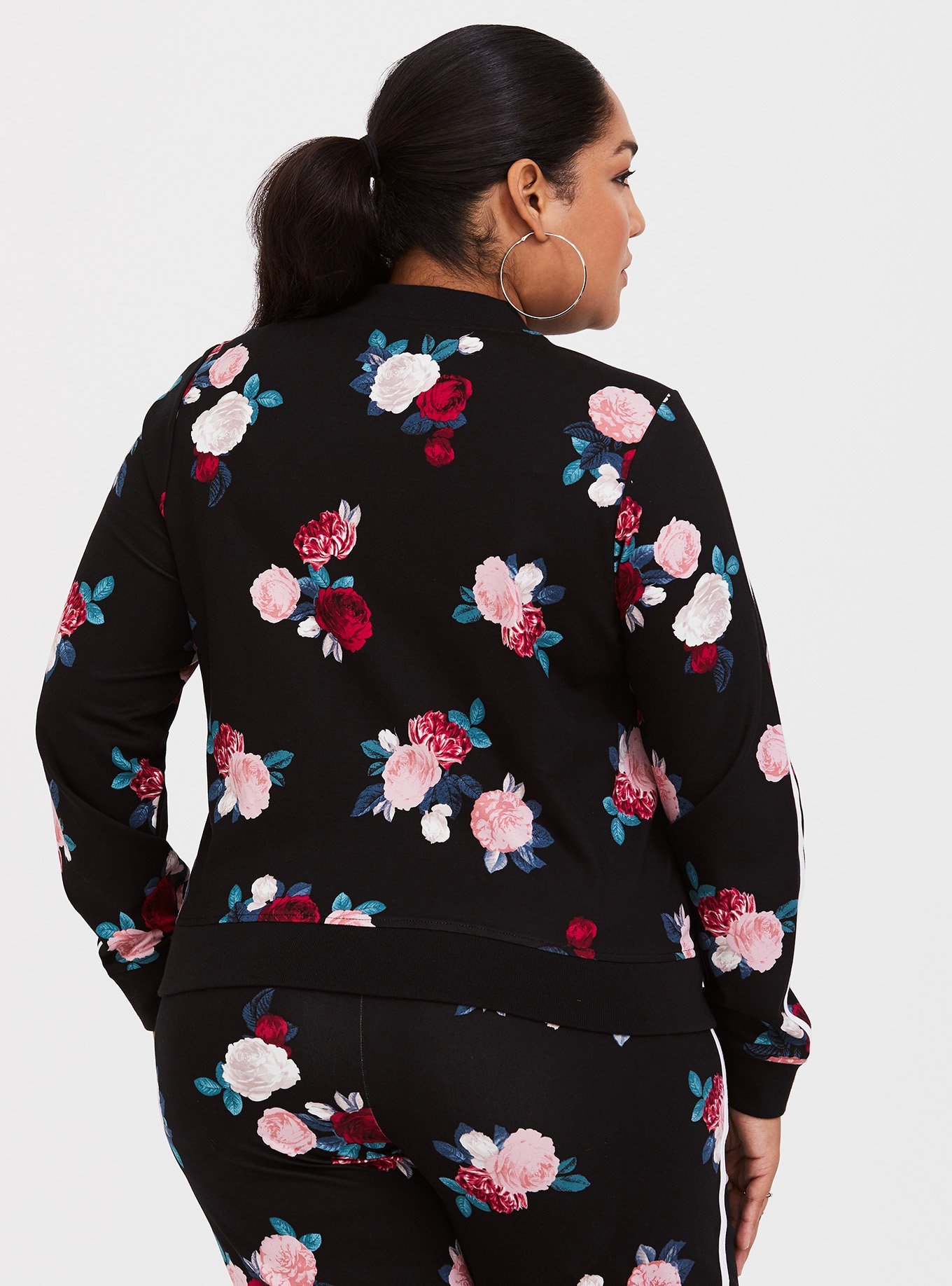 Plus Size - Ponte Stripe Bomber - Torrid