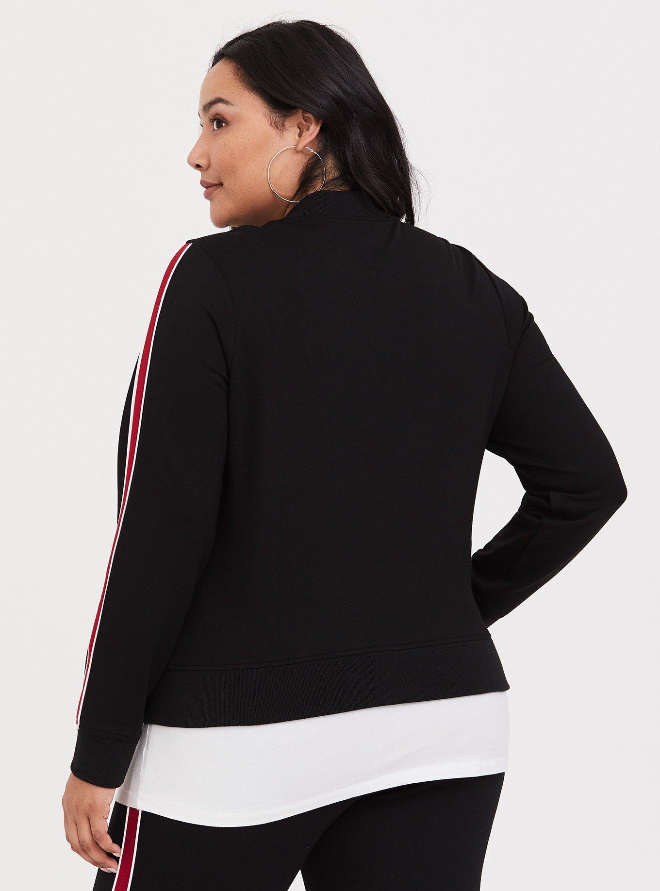 Ponte Stripe Bomber, DEEP BLACK, alternate