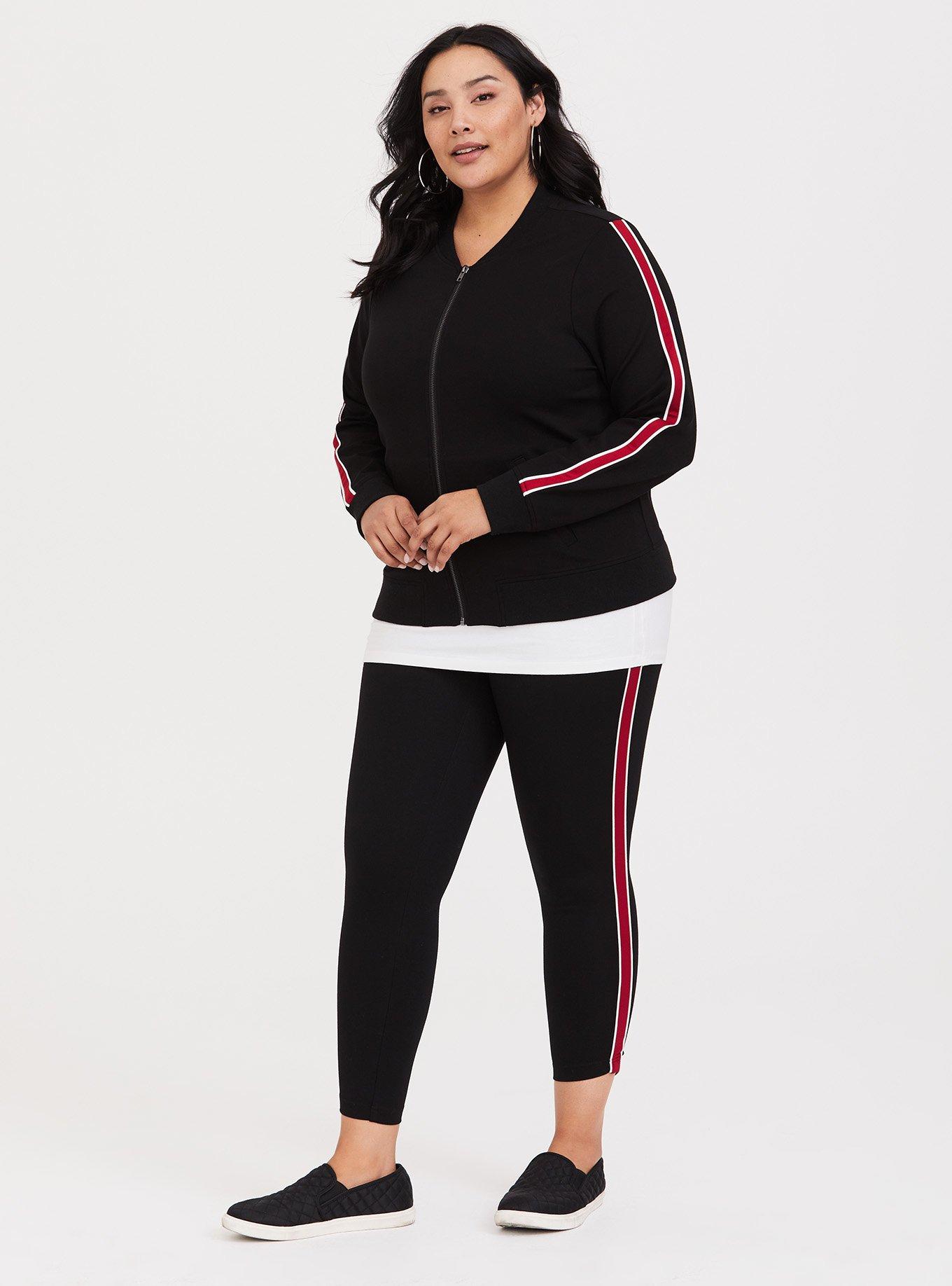 Ponte Stripe Bomber, DEEP BLACK, alternate