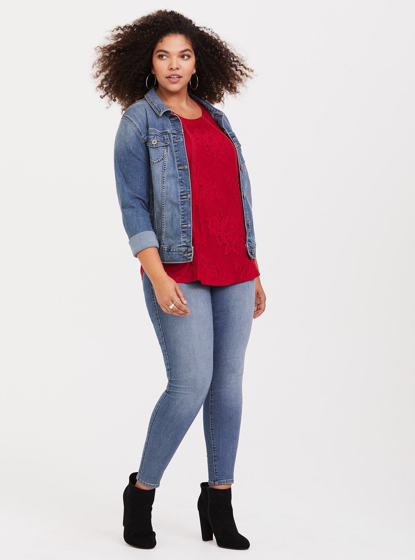 Plus Size - Red Floral Lace Tank - Torrid