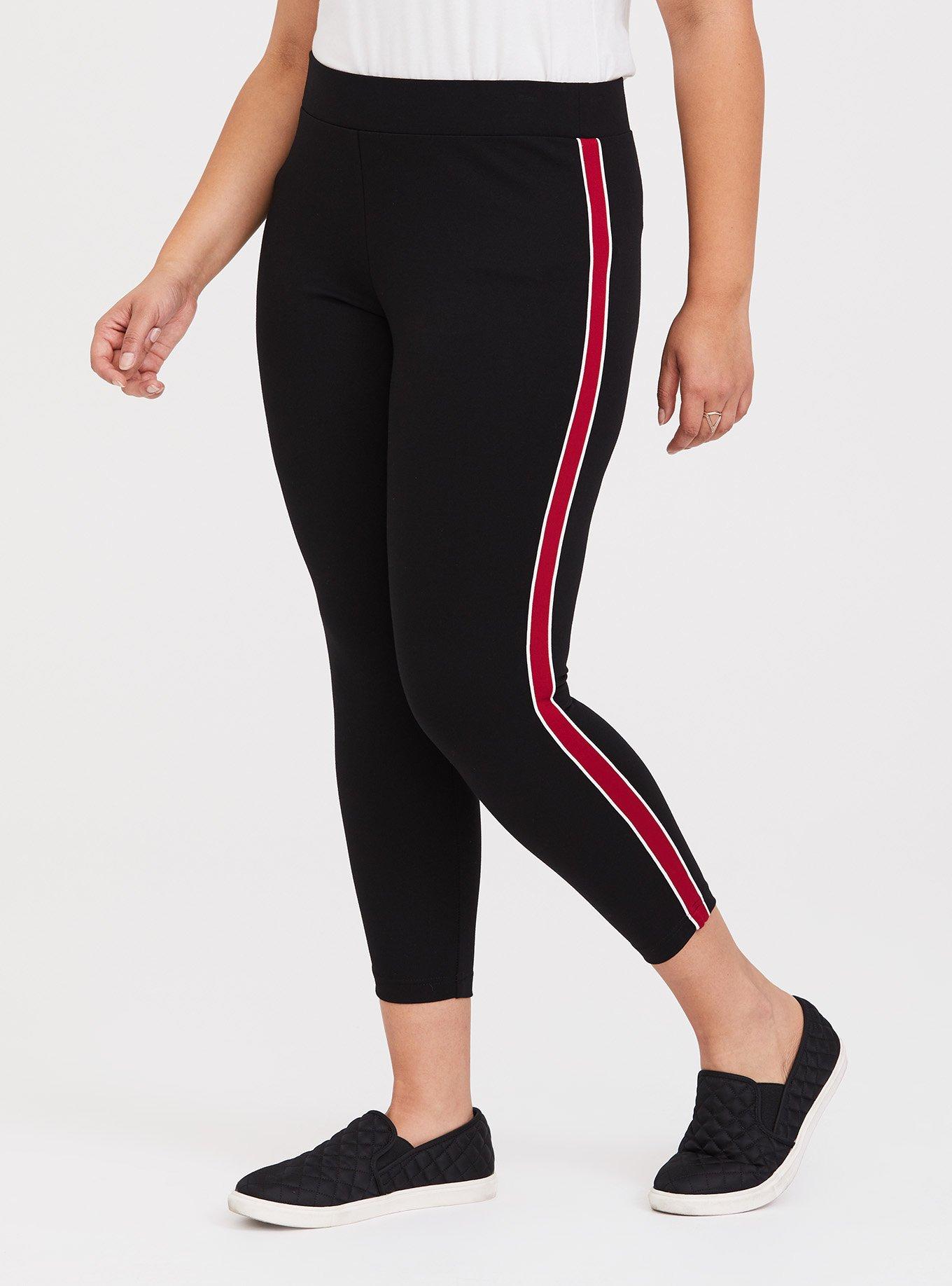 Black leggings outlet with red stripe