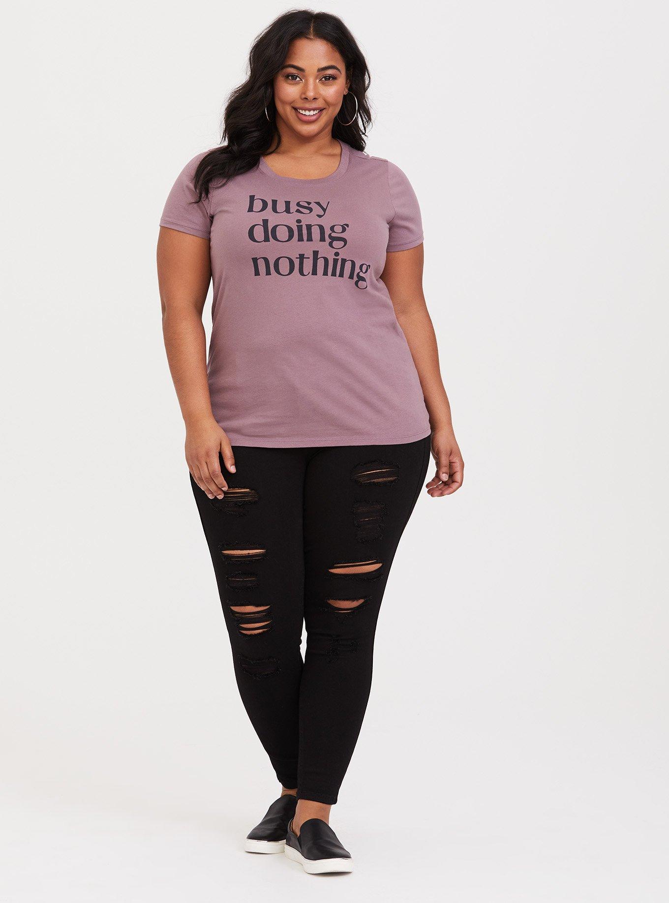 Mauve Doing Nothing Crew Tee, DUSTY, alternate