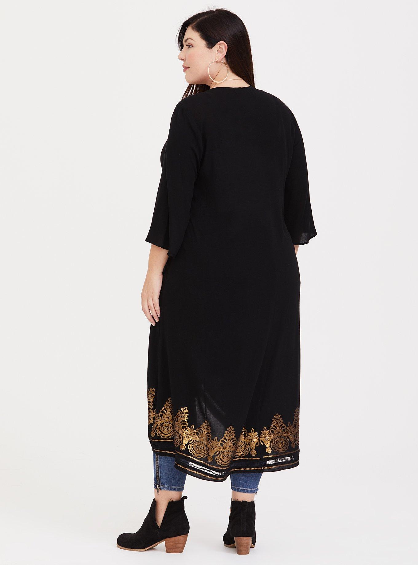Sequin Kimono, DEEP BLACK, alternate